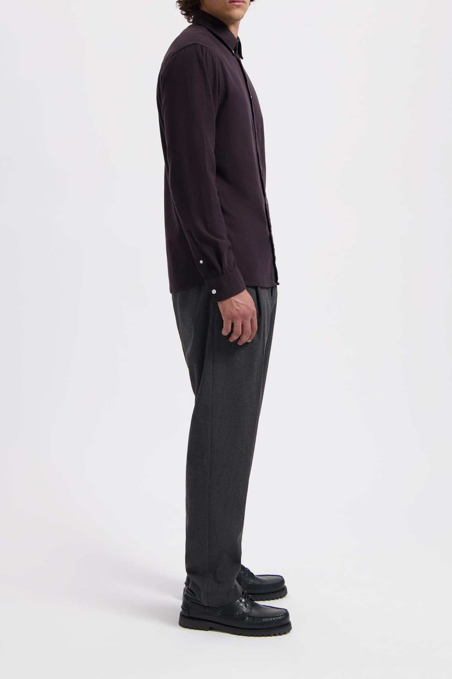 WAL – JAMES BRUSHED TWILL REGULAR SHIRT AUBERGINE 4