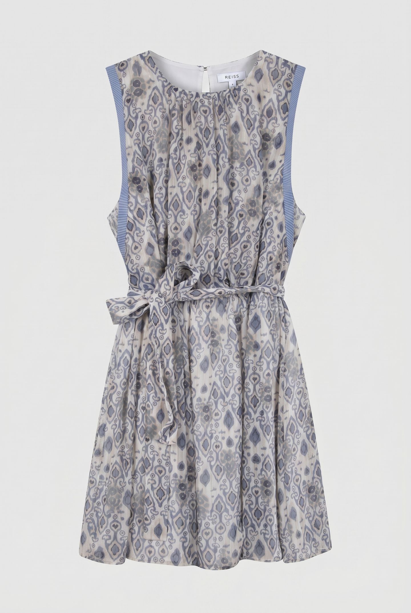 PRINTED FLIPPY DRESS PALE BLUE/IVORY 3