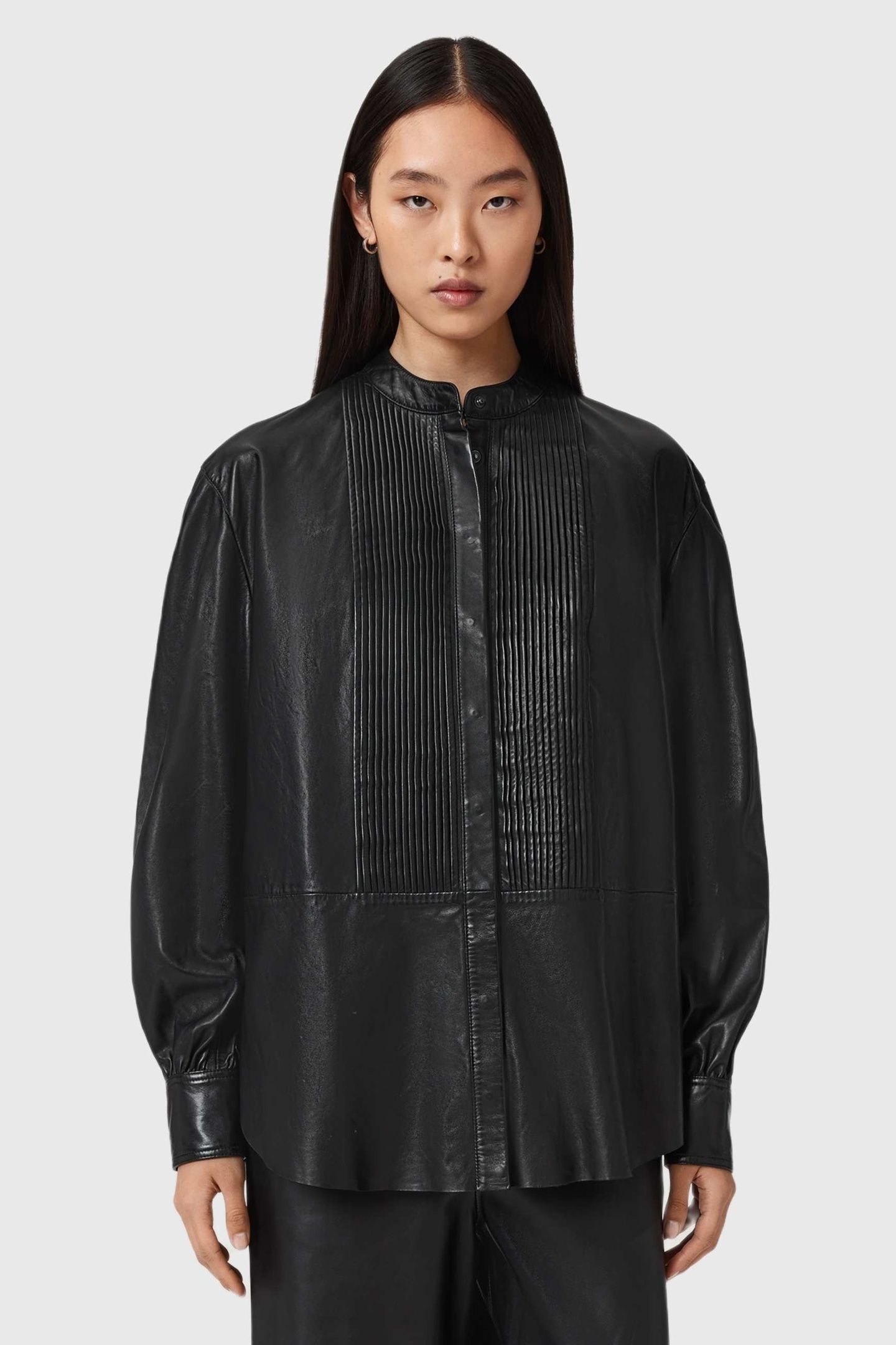 SARA PLEAT SHIRT BLACK 4