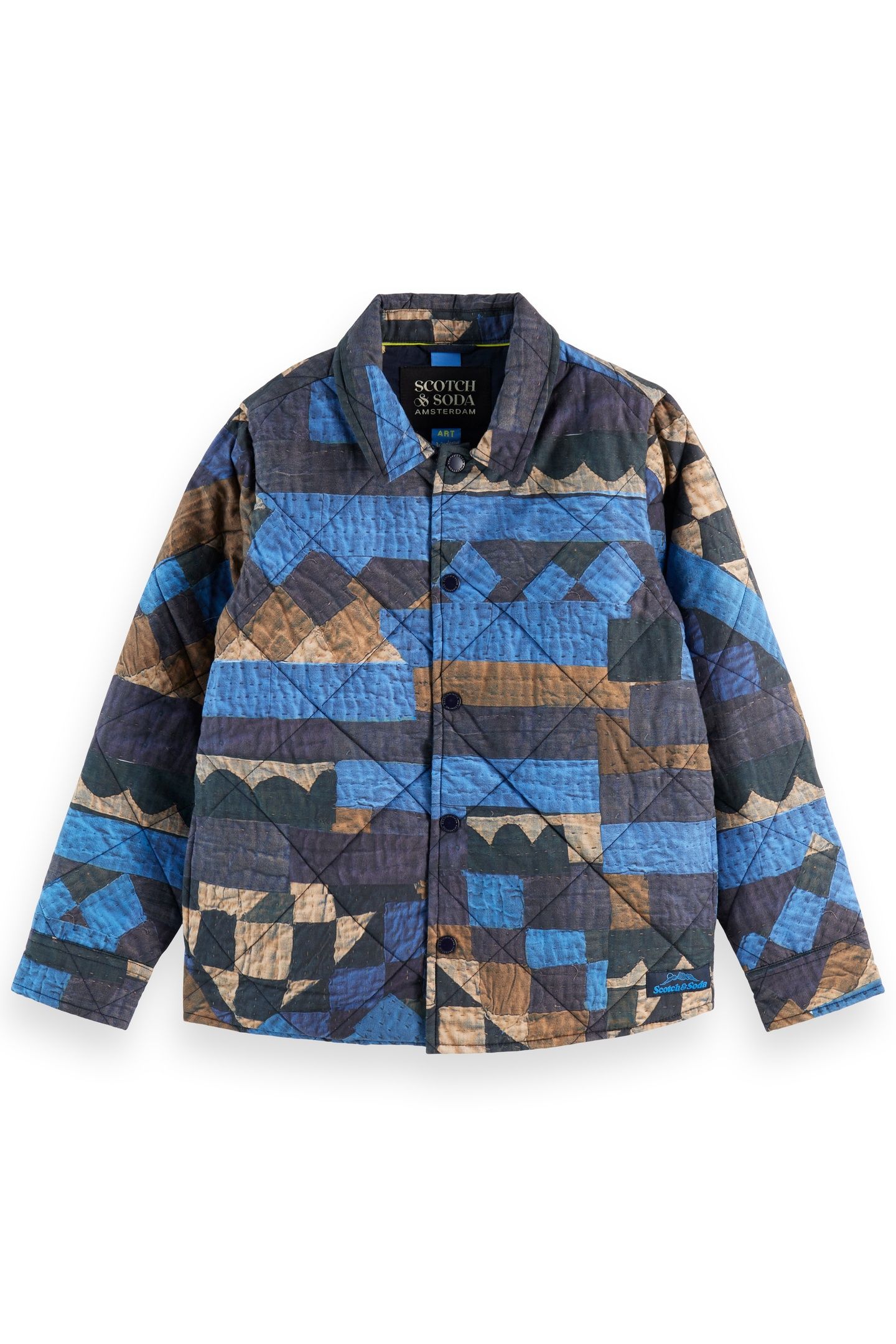BOY ALL-OVER PRINTED PADDED SHIRT JACKET MOUNTAIN PATCHWORK 8