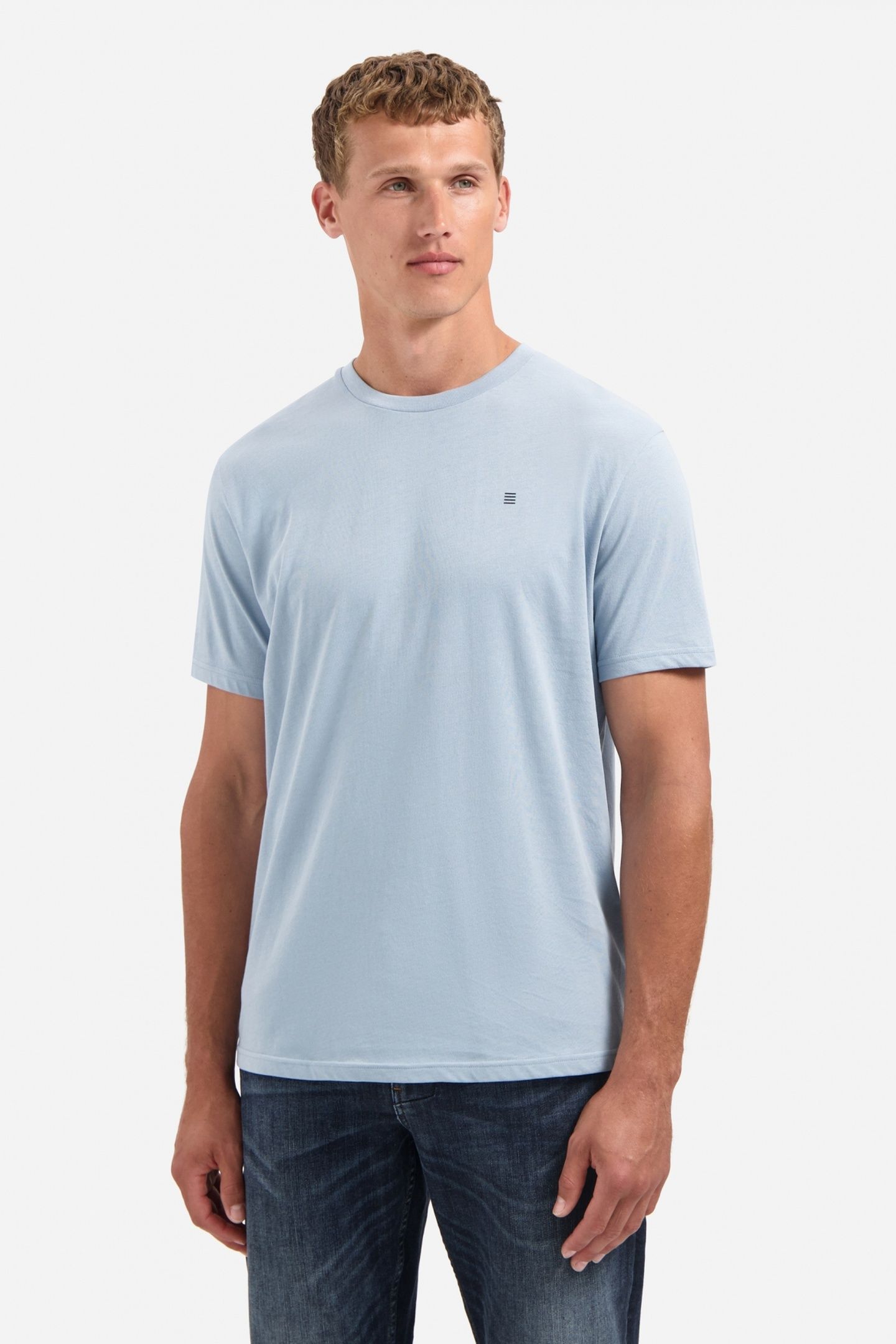 T-SHIRT CREWNECK SOLID BASIC DUSTY BLUE 3