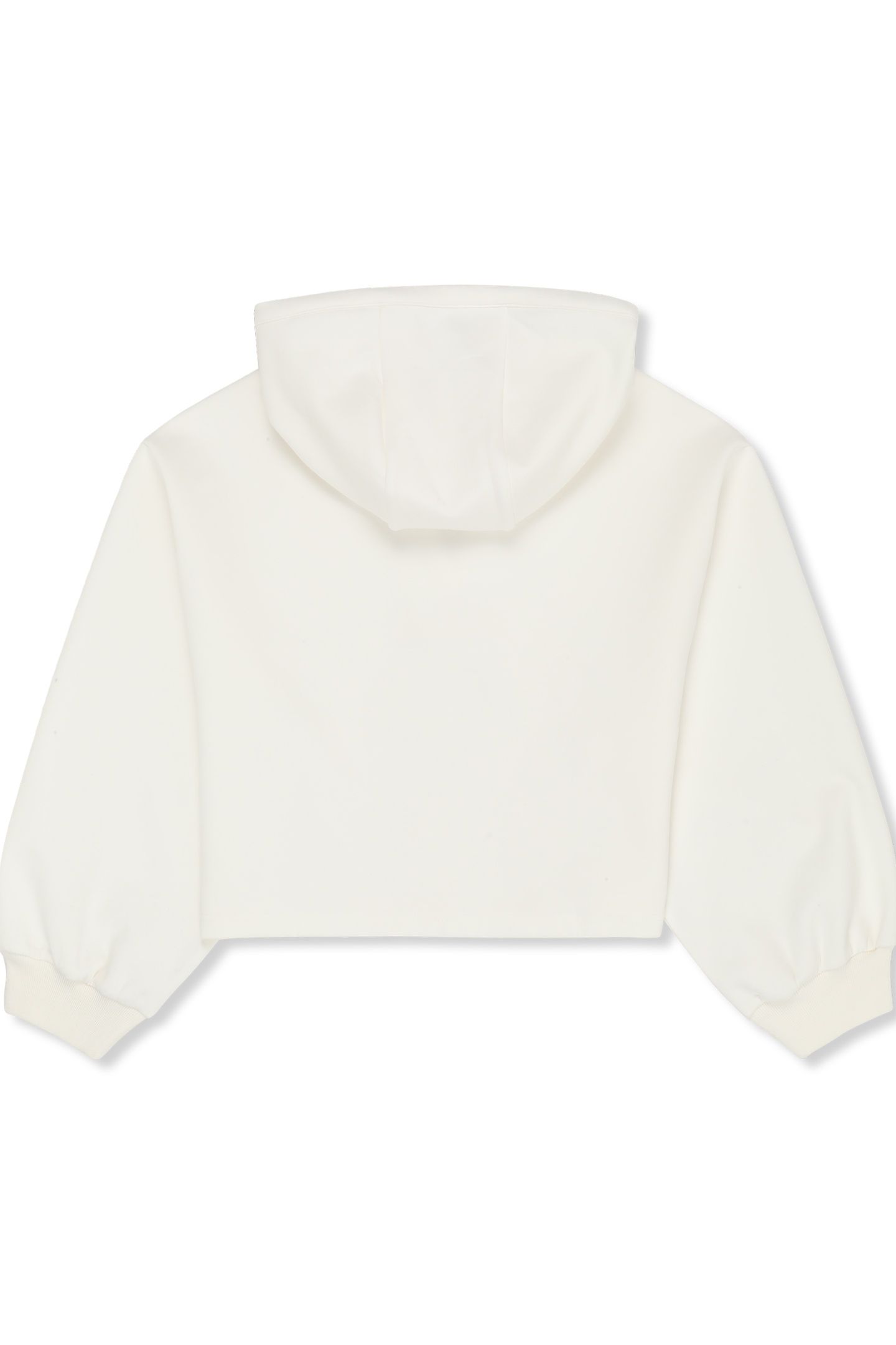 MEZZANA LOOSE CROPPED V-NECK SCUBA HOODIE EGRET 5
