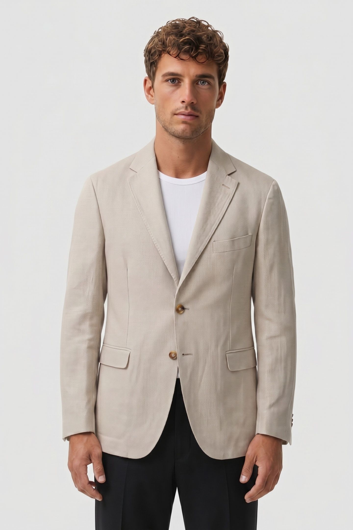 JACKET REGULAR LINING LINEN NATURAL 1