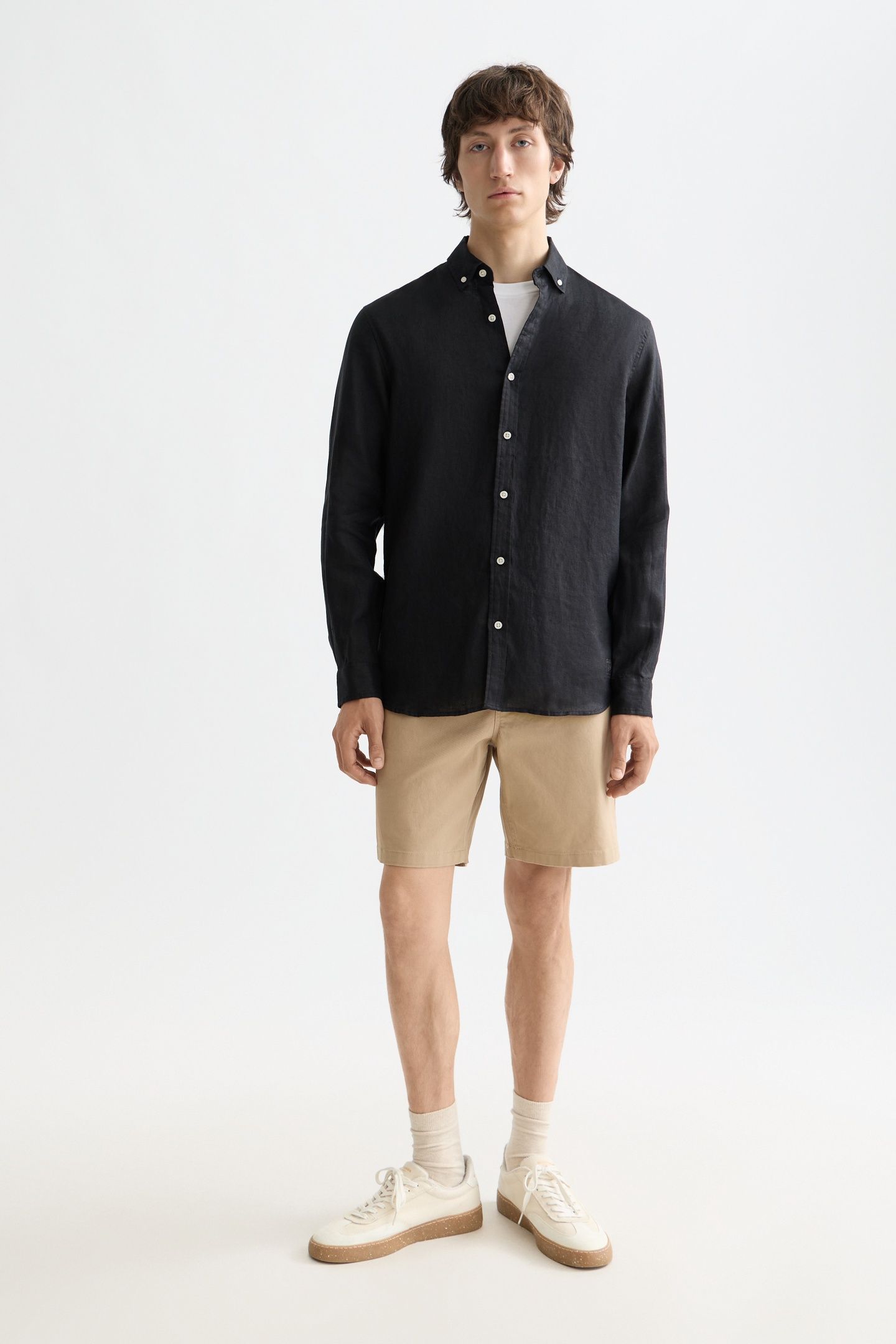 NOS LINEN REGULAR-FIT SHIRT BLACK 3