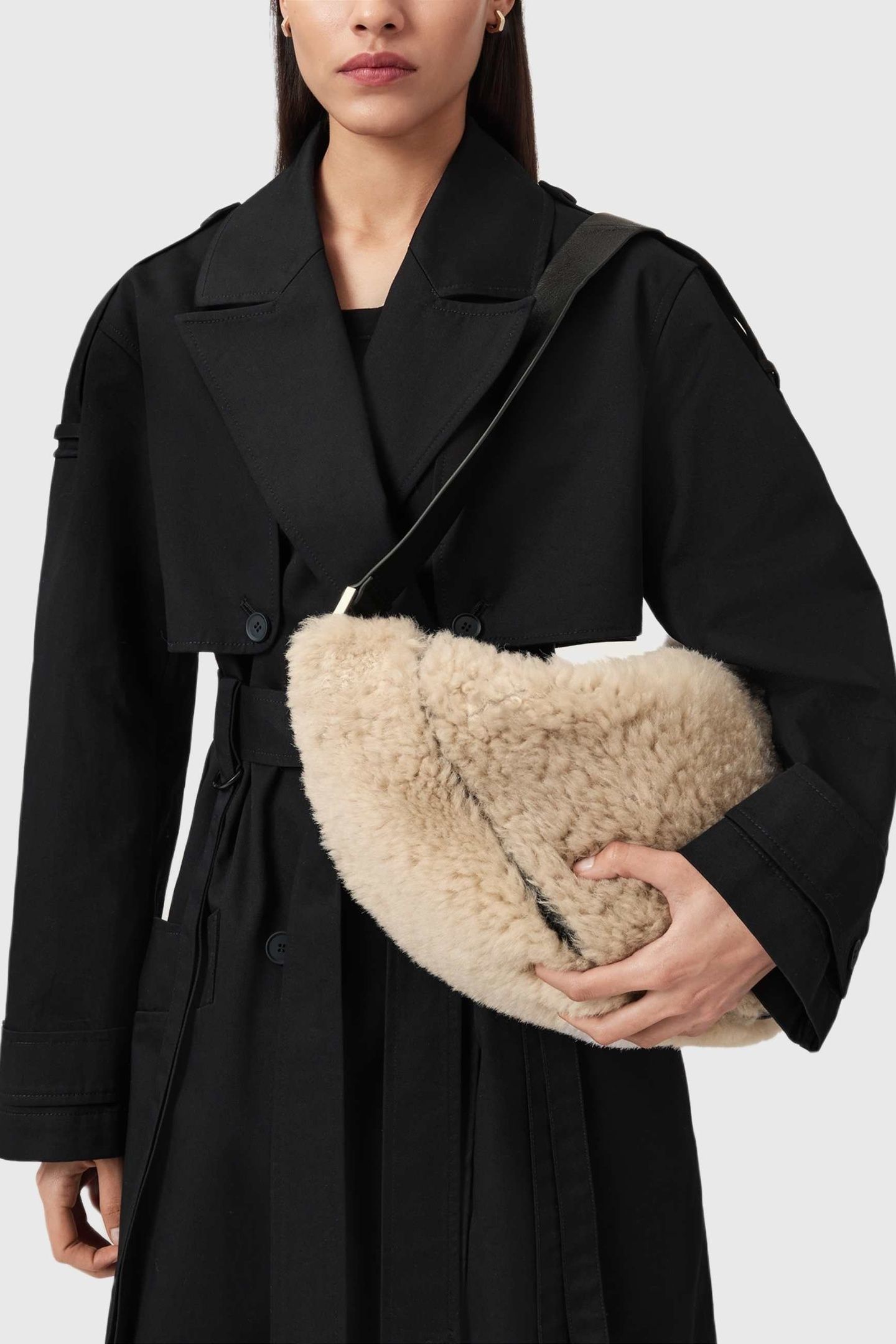 LUNA SHEARLING SHLDR NATURAL/BLACK 2