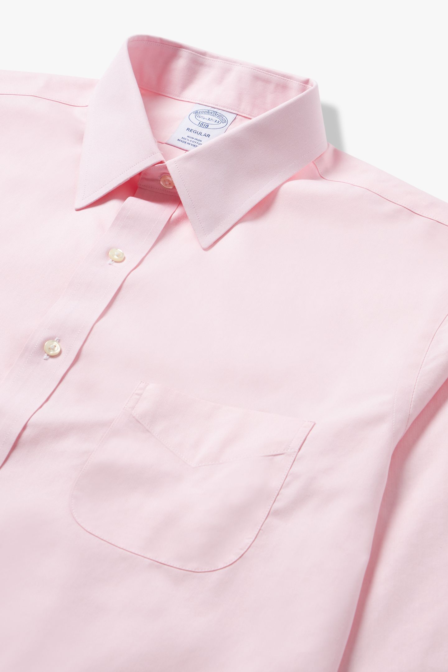 NON-IRON REGULAR SOLID SHIRT MEDIUM PINK 3