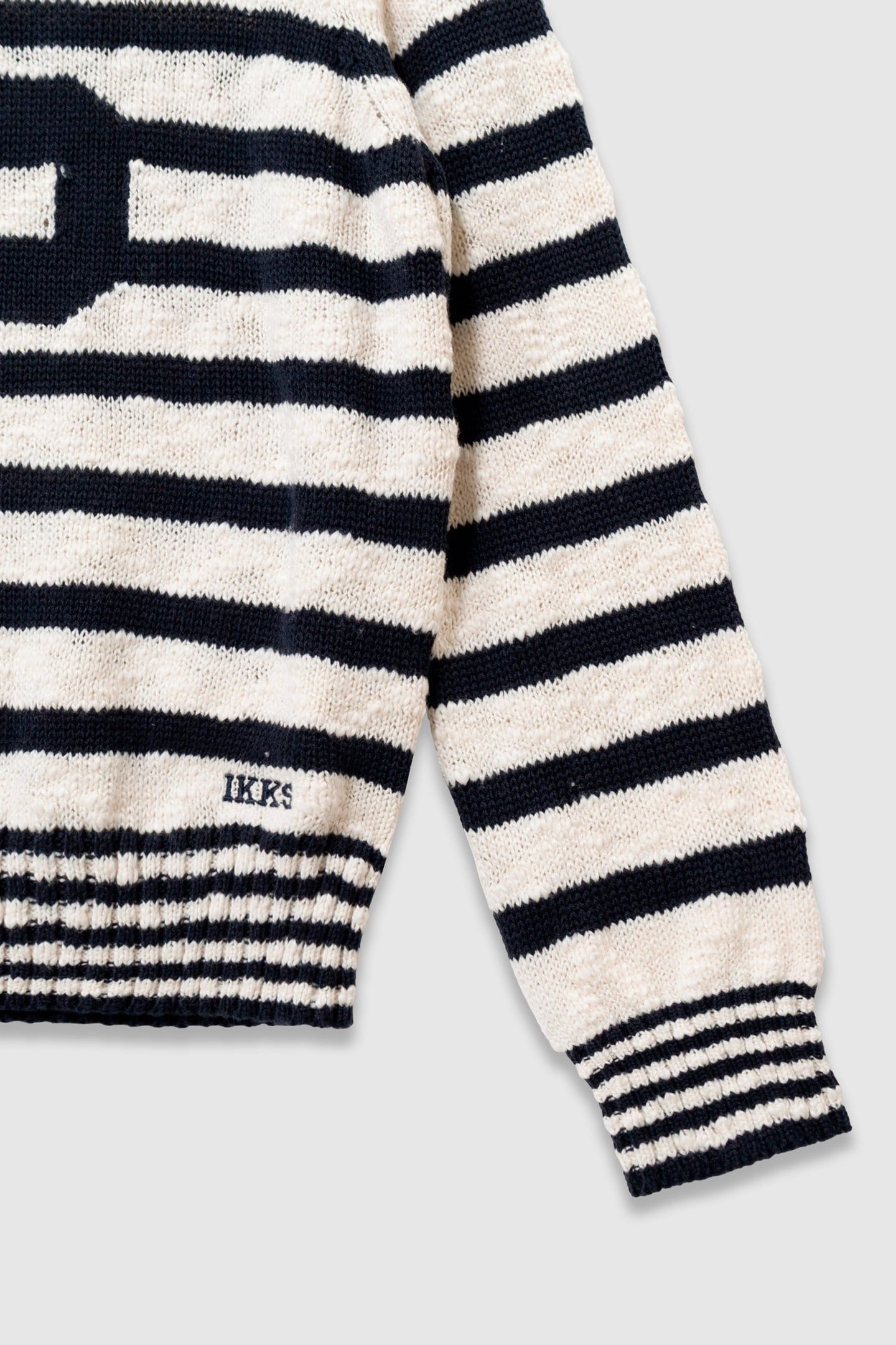 OFF-WHITE KNITTED SWEATER WITH NAVY STRIPES 5