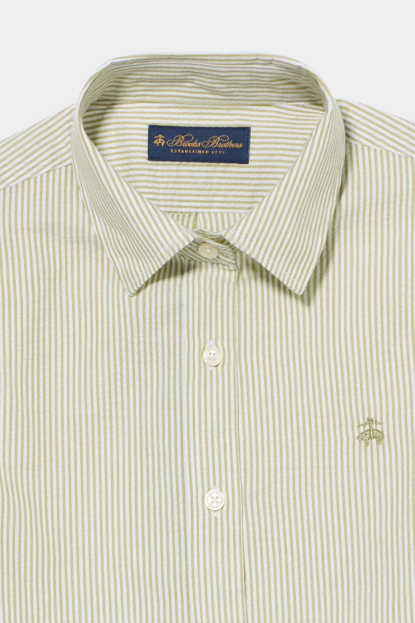 SEERSUCKER LOGOED SHIRT COTTON GREEN 5