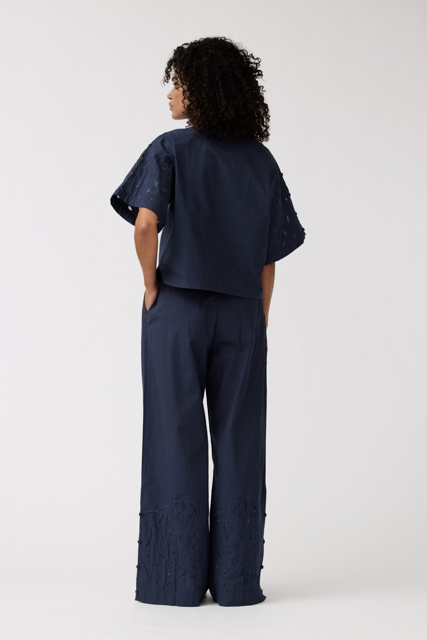 PANTS MOONFLOWER EMBR NAVY 3
