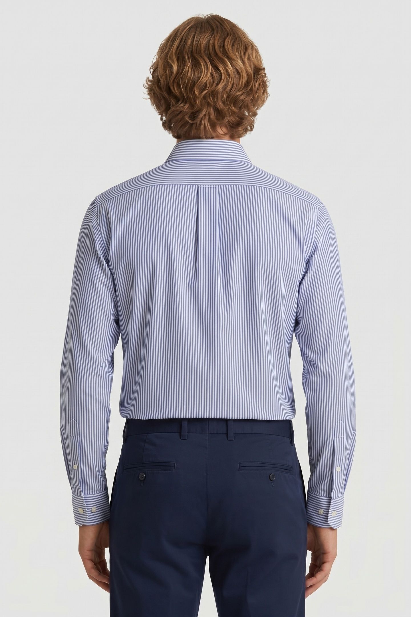 NON-IRON SLIM FIT SHIRT WITH AINSLEY COLLAR NAVY 2