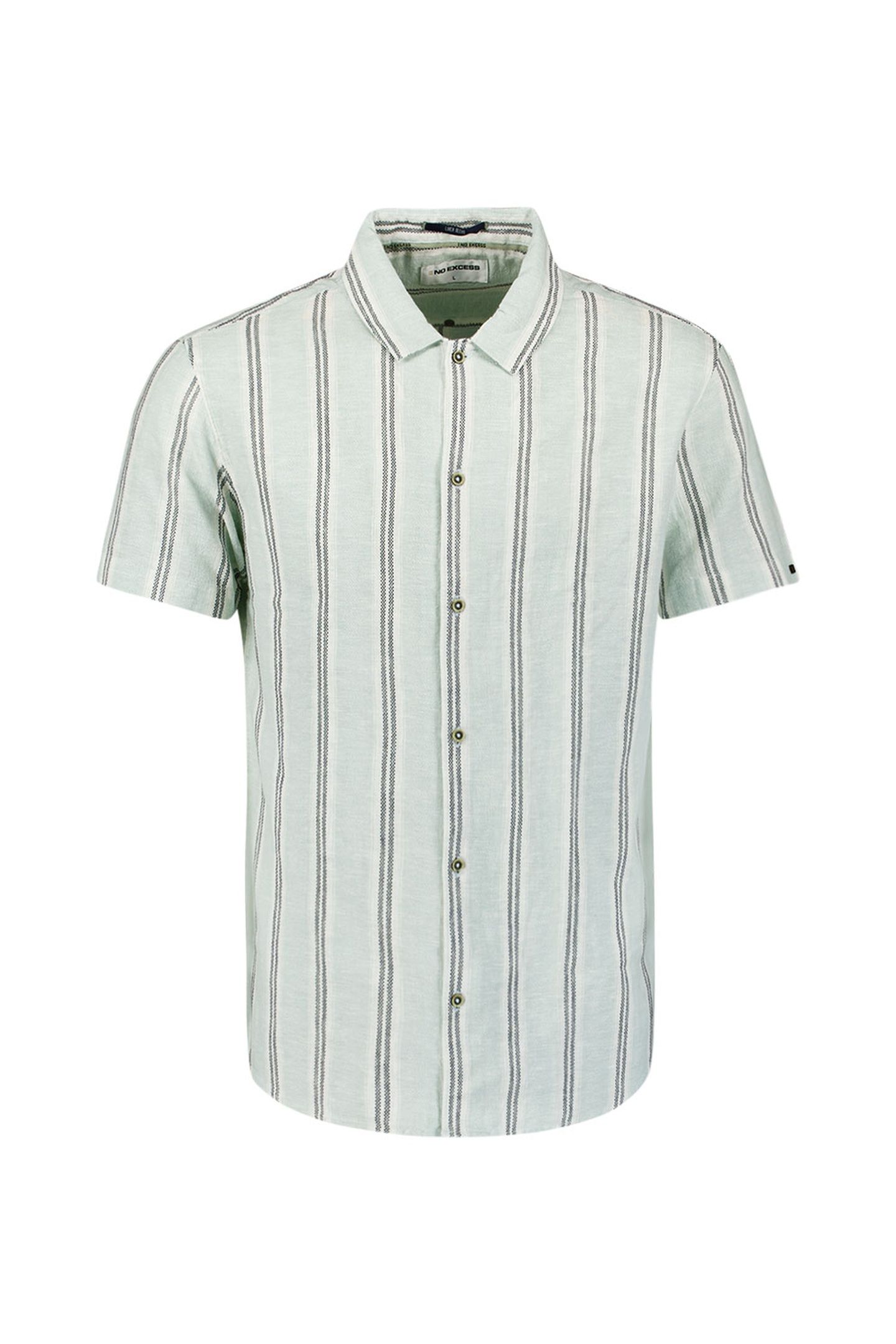 SHIRT SHORT SLEEVE DOBBY VERTICAL STRIPE WITH LINEN ICE 1