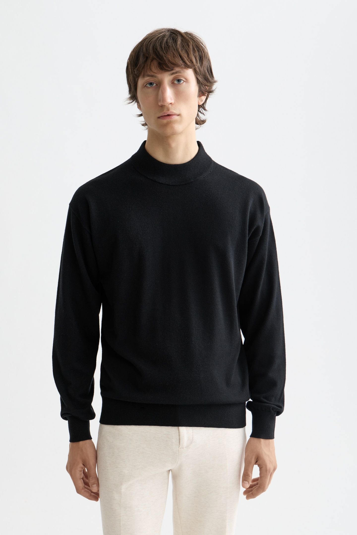 CORE - DROPPED SHOULDER MOCK NECK PULLOVER BLACK 2