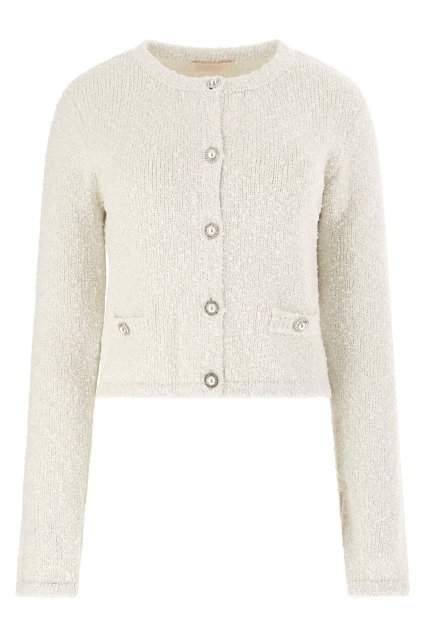 GUESS ECO DOROTHY CN LS CARDI LIGHT BLUE/WHITE COM 4