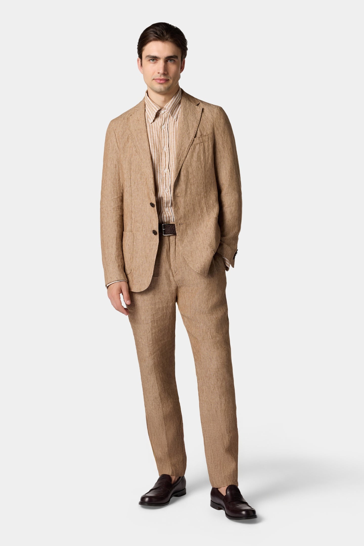 LINEN TROUSERS LIGHT BROWN 2