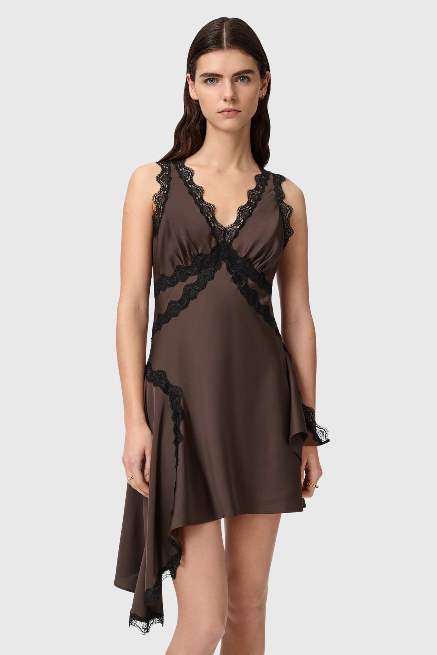 ILKA LACE DRESS BITTER BROWN 3