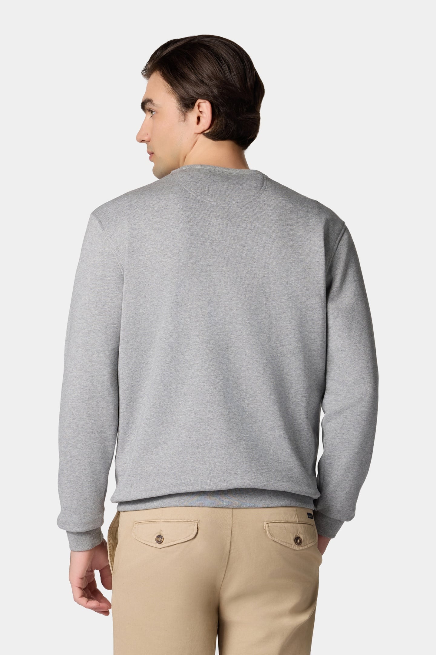 TERRY LOGO-EMBROIDERED CREWNECK SWEATSHIRT LIGHT GREY 3