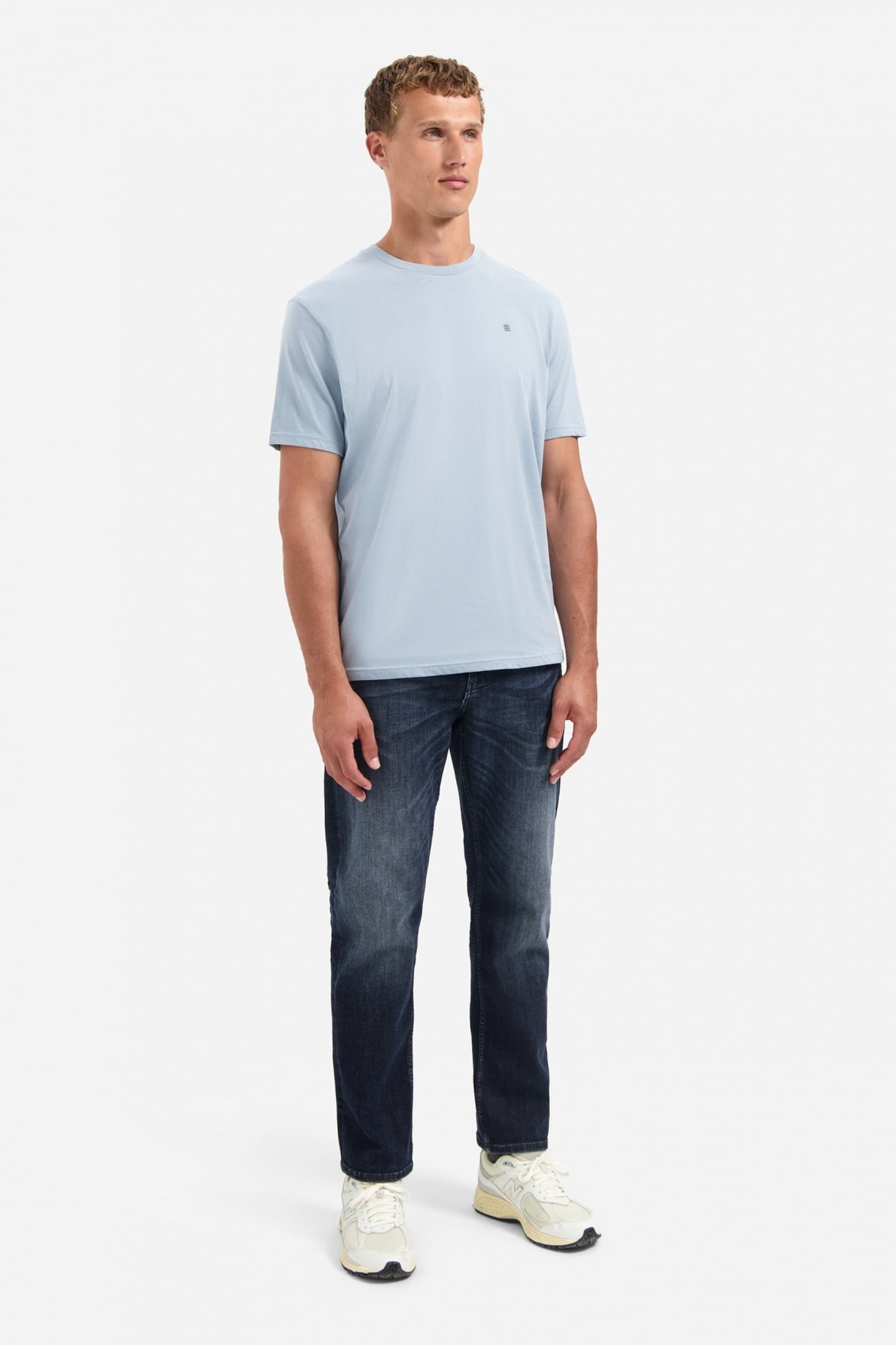 T-SHIRT CREWNECK SOLID BASIC DUSTY BLUE 1