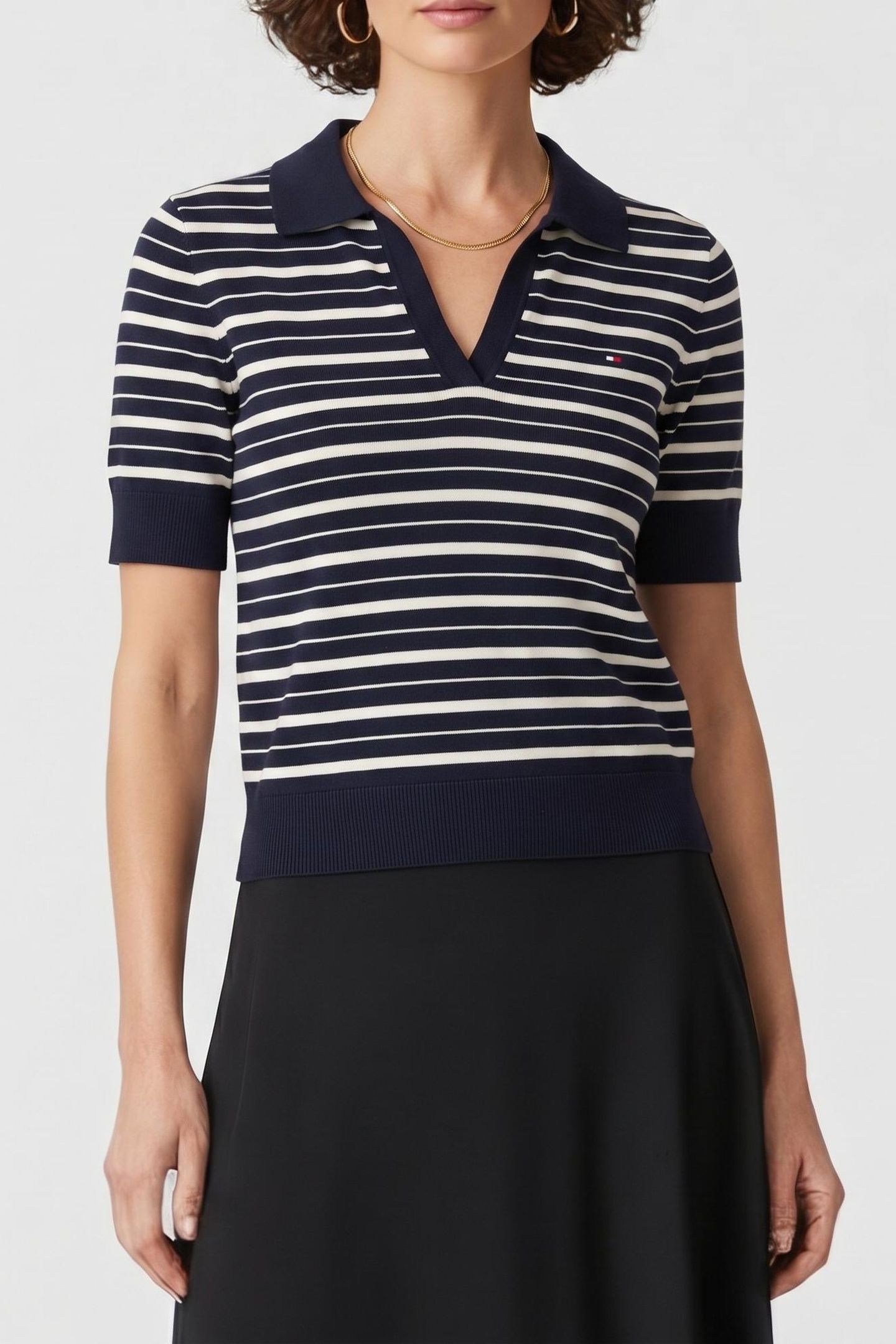 COTTON JERSEY FINE PULLOVER DARK NIGHT NAVY/CALICO 1