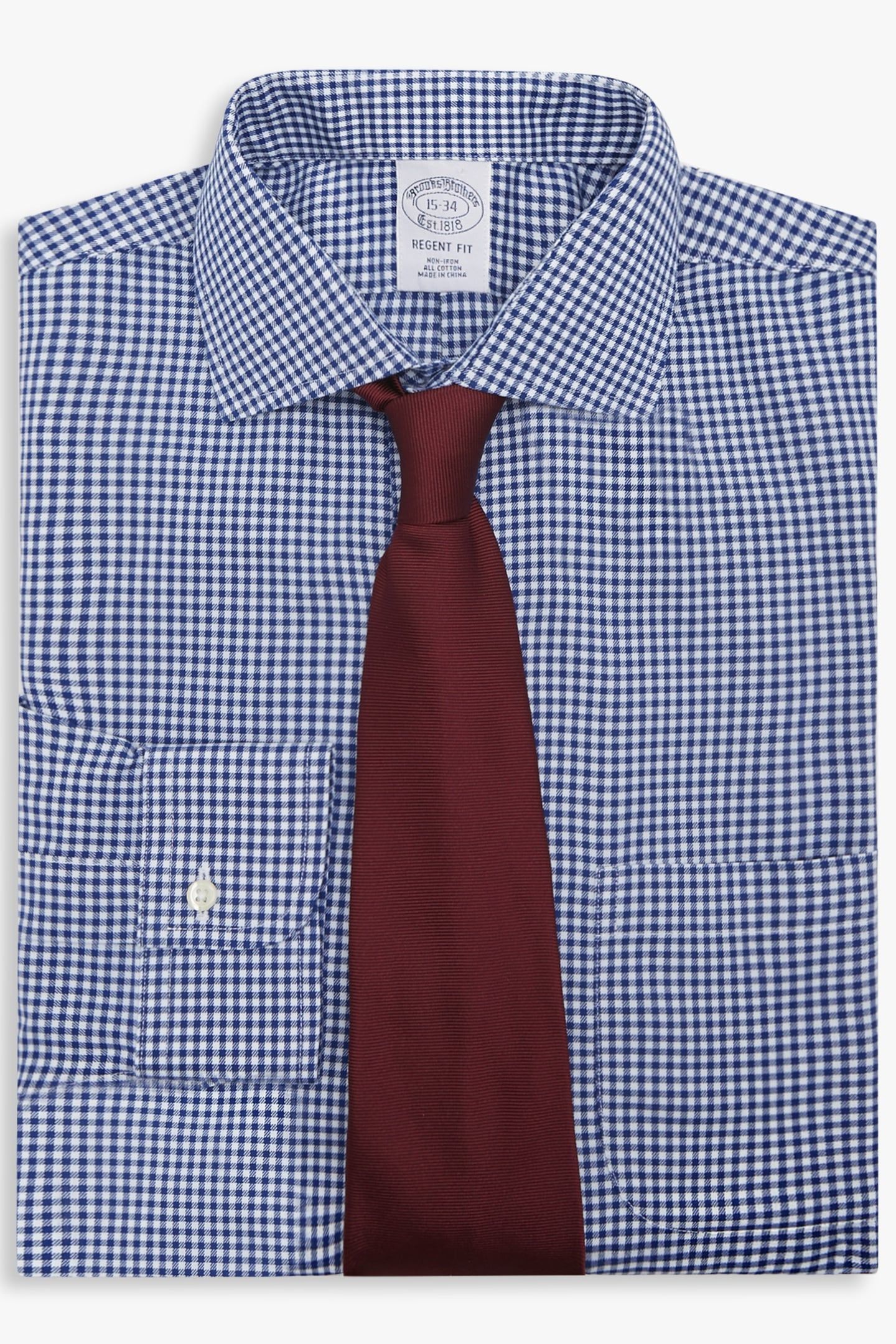 REGULAR FIT BLUE NON-IRON SPREAD COLLAR DRESS SHIRT BLUE 3