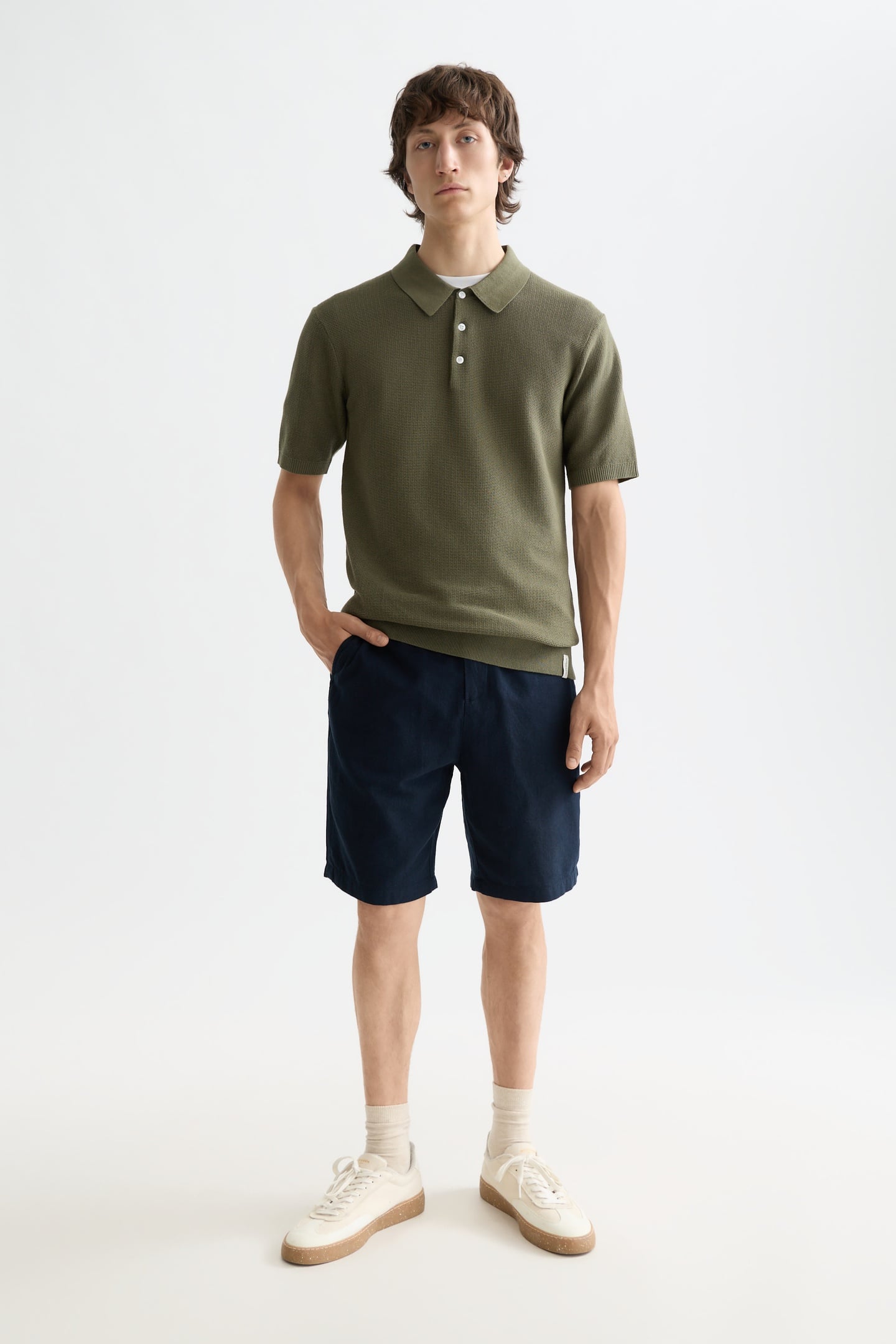 CORE - FAVE - COTTON-LINEN TWILL BERMUDA SHORT NIGHT 1