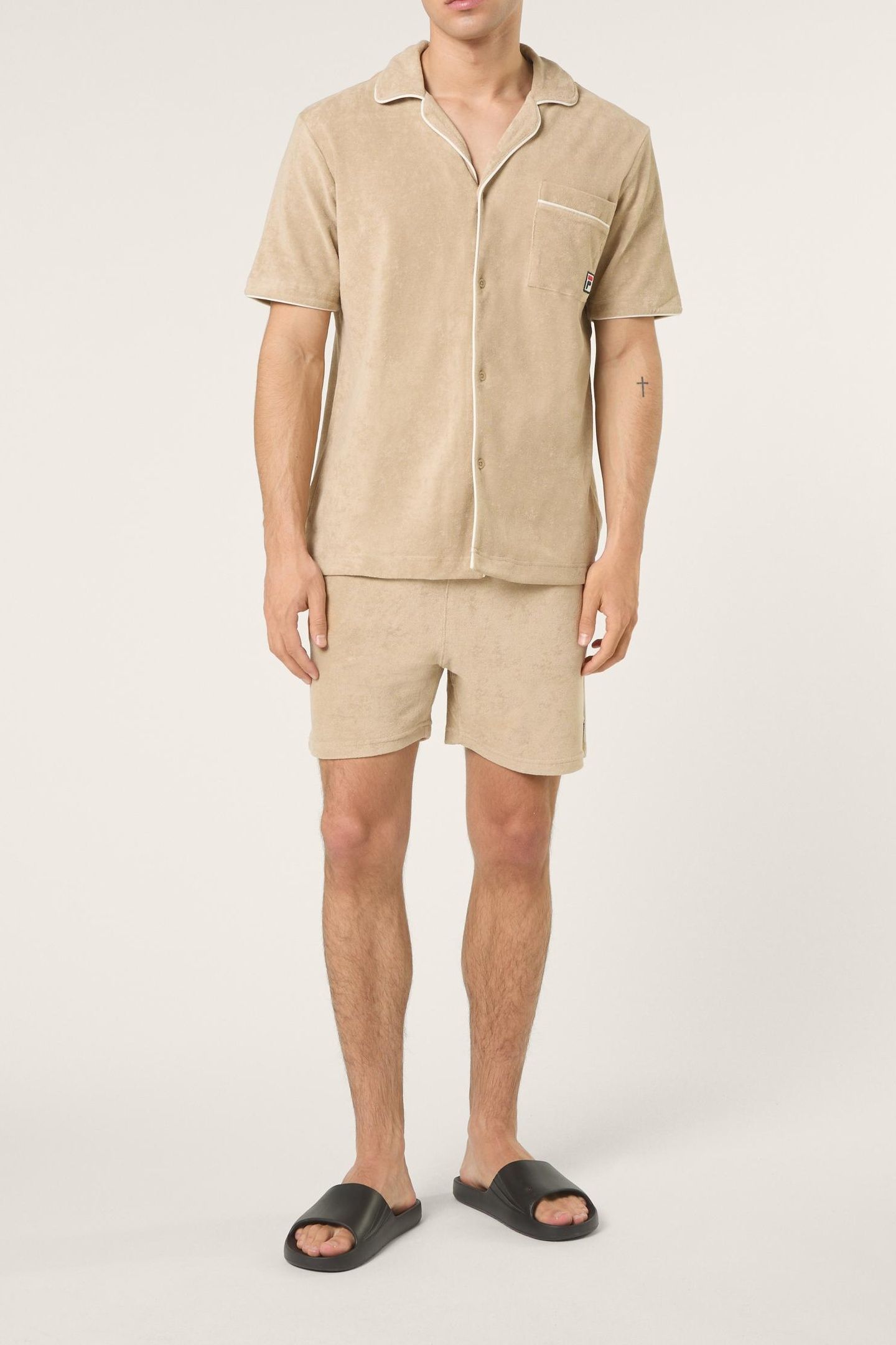 EMPOLI RELAXED TOWELLING RESORT SHIRT WHITE PEPPER 2