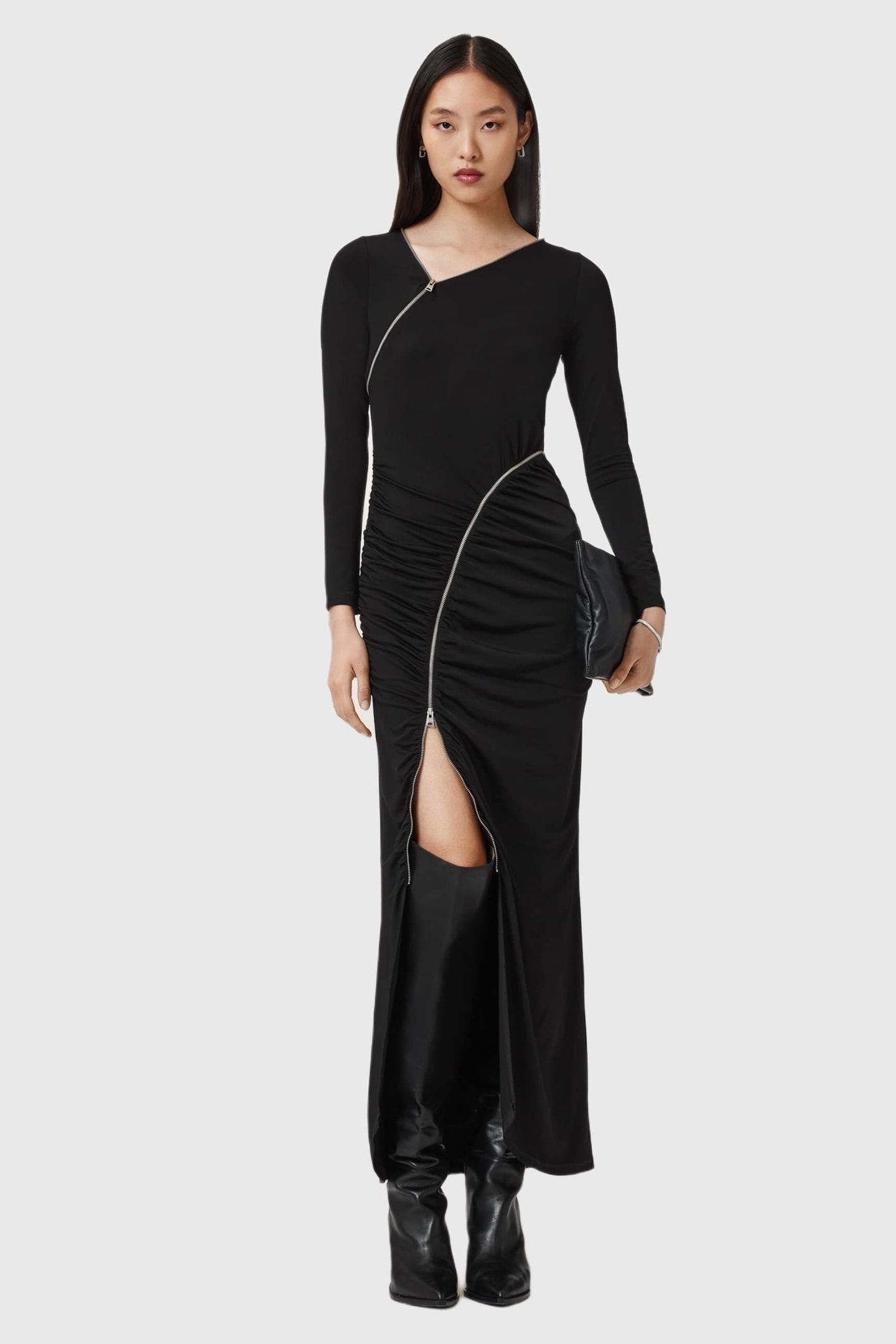 ELSIE ZIPPER DRESS BLACK 3