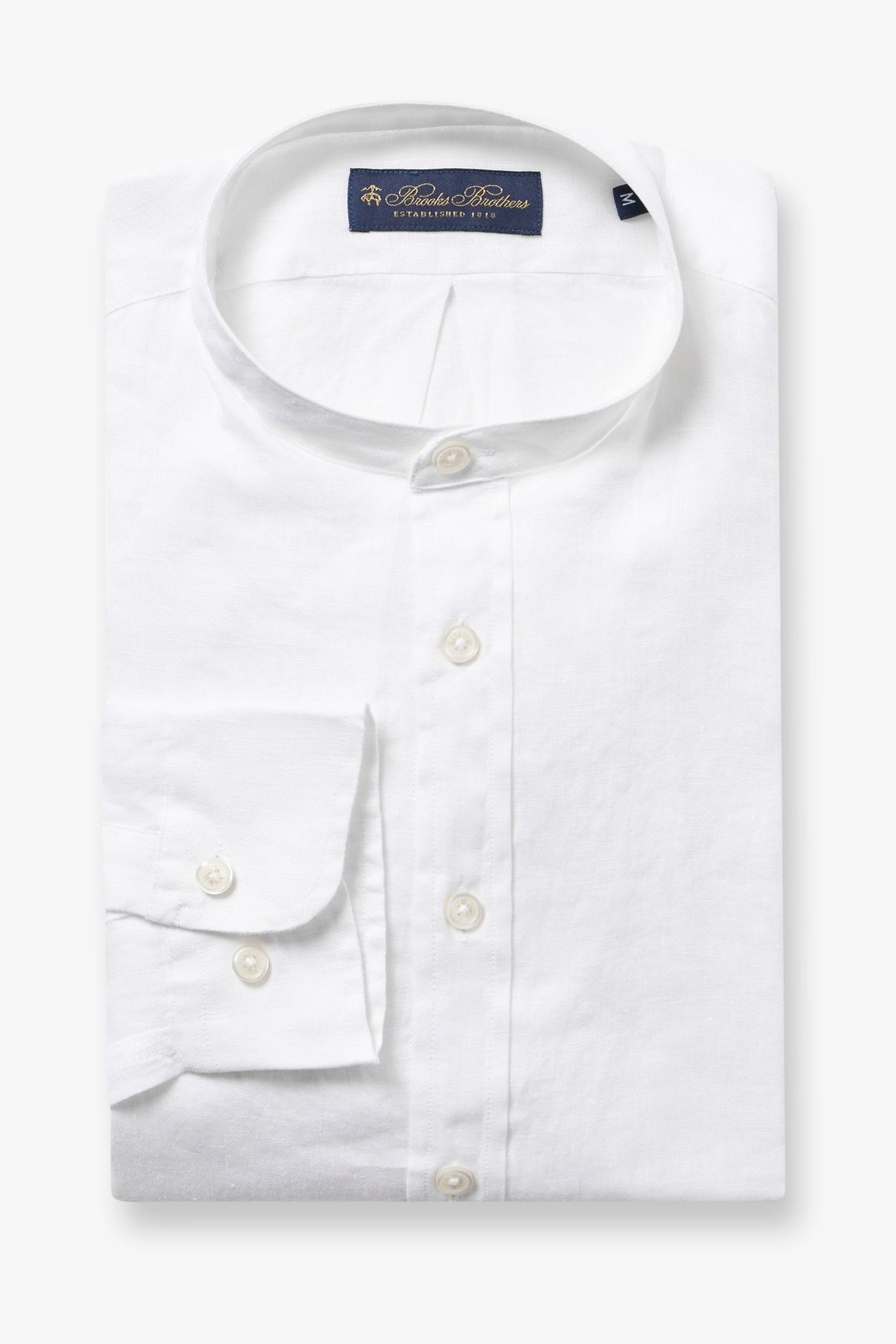 STAND COLLAR SHIRT LINEN WHITE 2