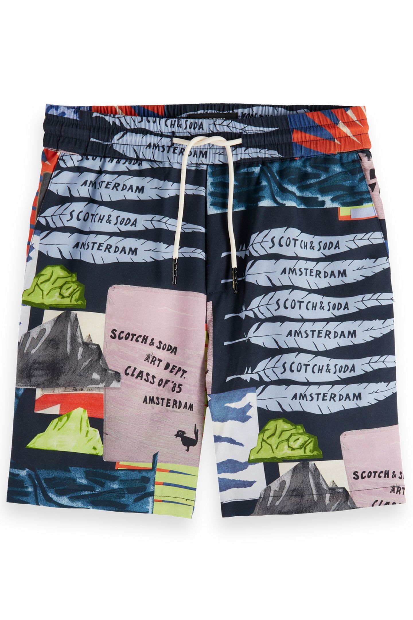 BOY ALL-OVER PRINTED SHORTS ART DEPT COLLAGE ANTHRACITE 1