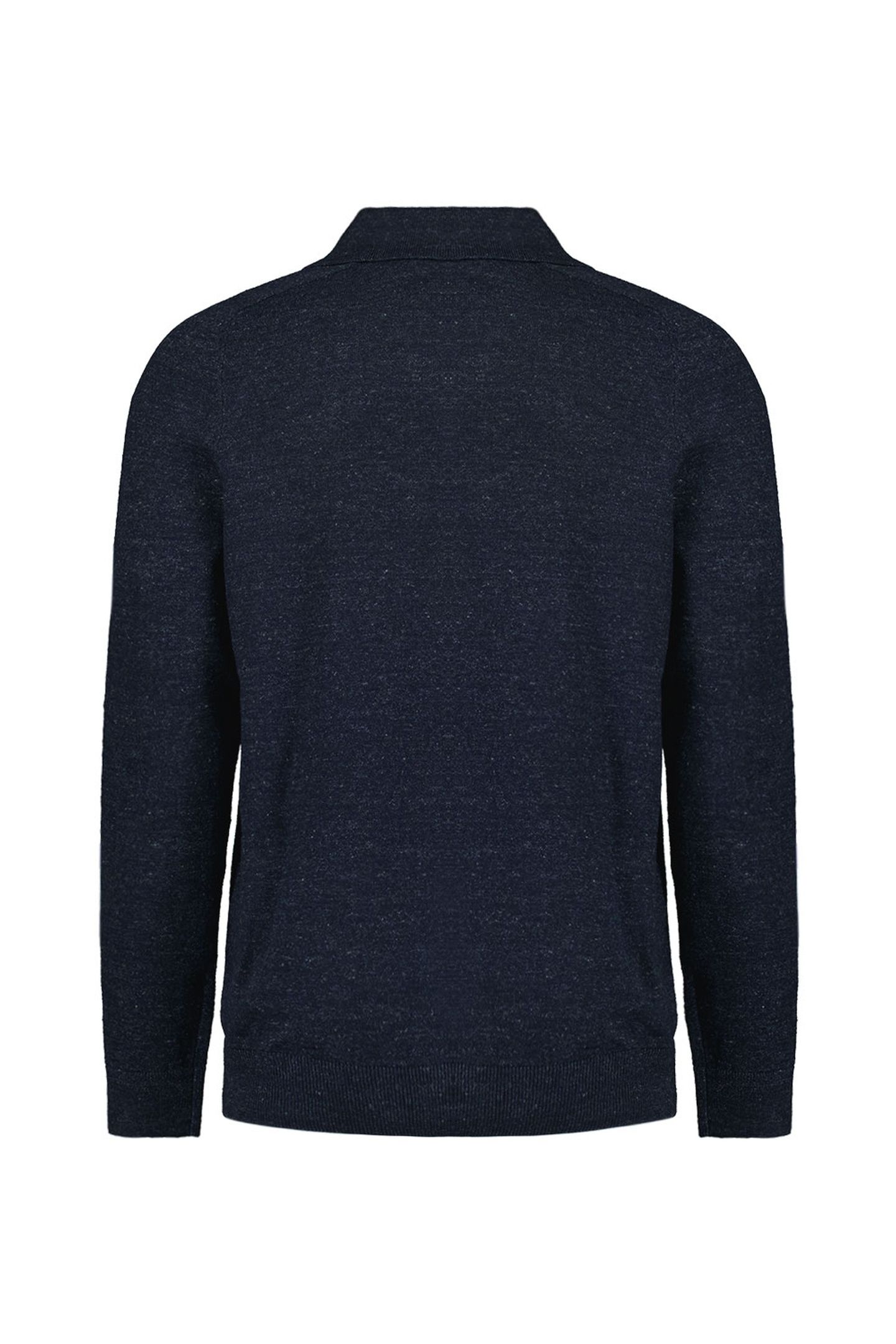 PULLOVER POLO WITH LINEN DEEP BLUE 2