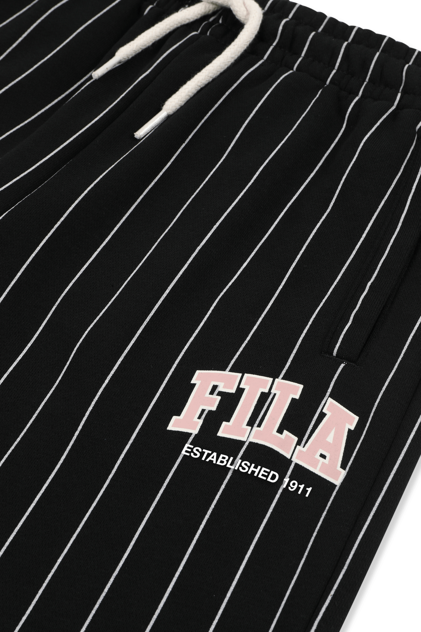 RIFREDI WIDE GRAPHIC PINSTRIPED SWEATPANTS BLACK / EGRET STR 3