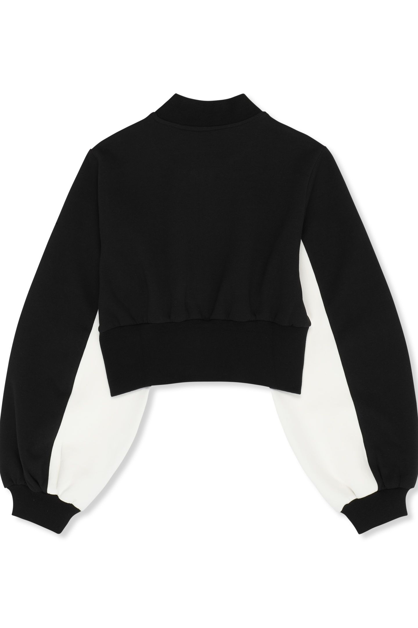 LECORE CROPPED HIGH RIB SCUBA TRACK JACKET BLACK-EGRET 5