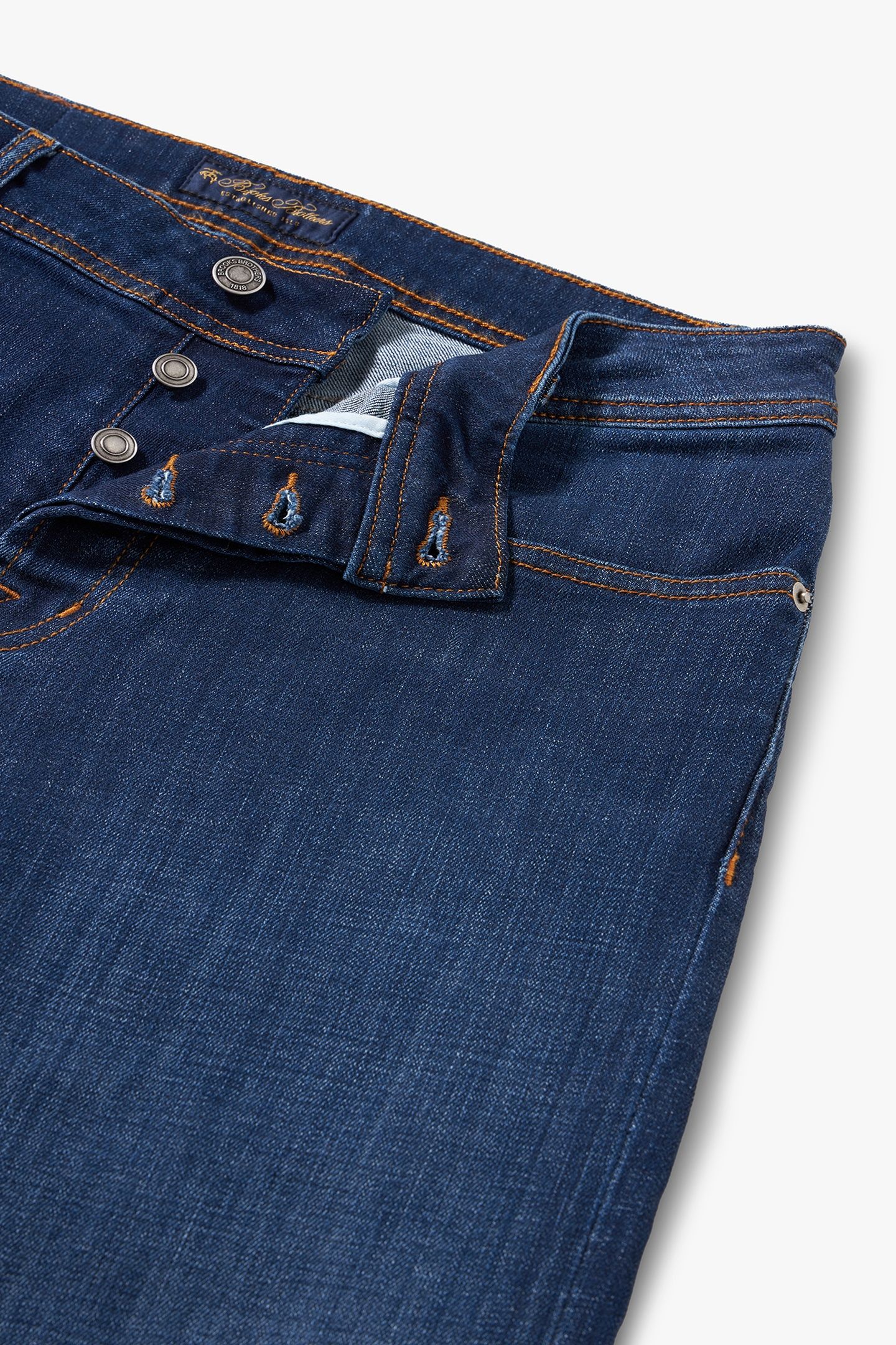 STRETCH COTTON DENIM JEANS BLUE 4