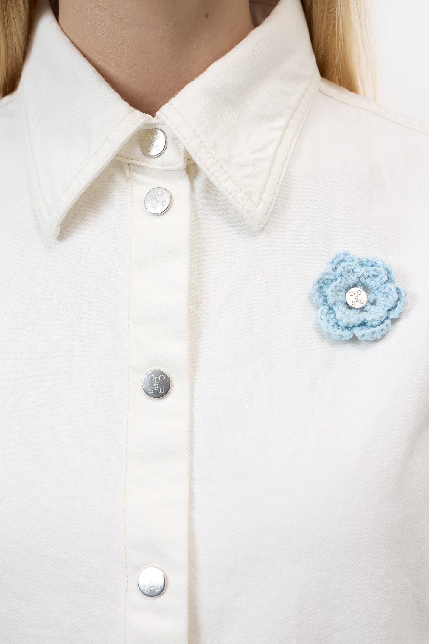 SHORT SLEEVE DENIM SHIRT ECRU 7