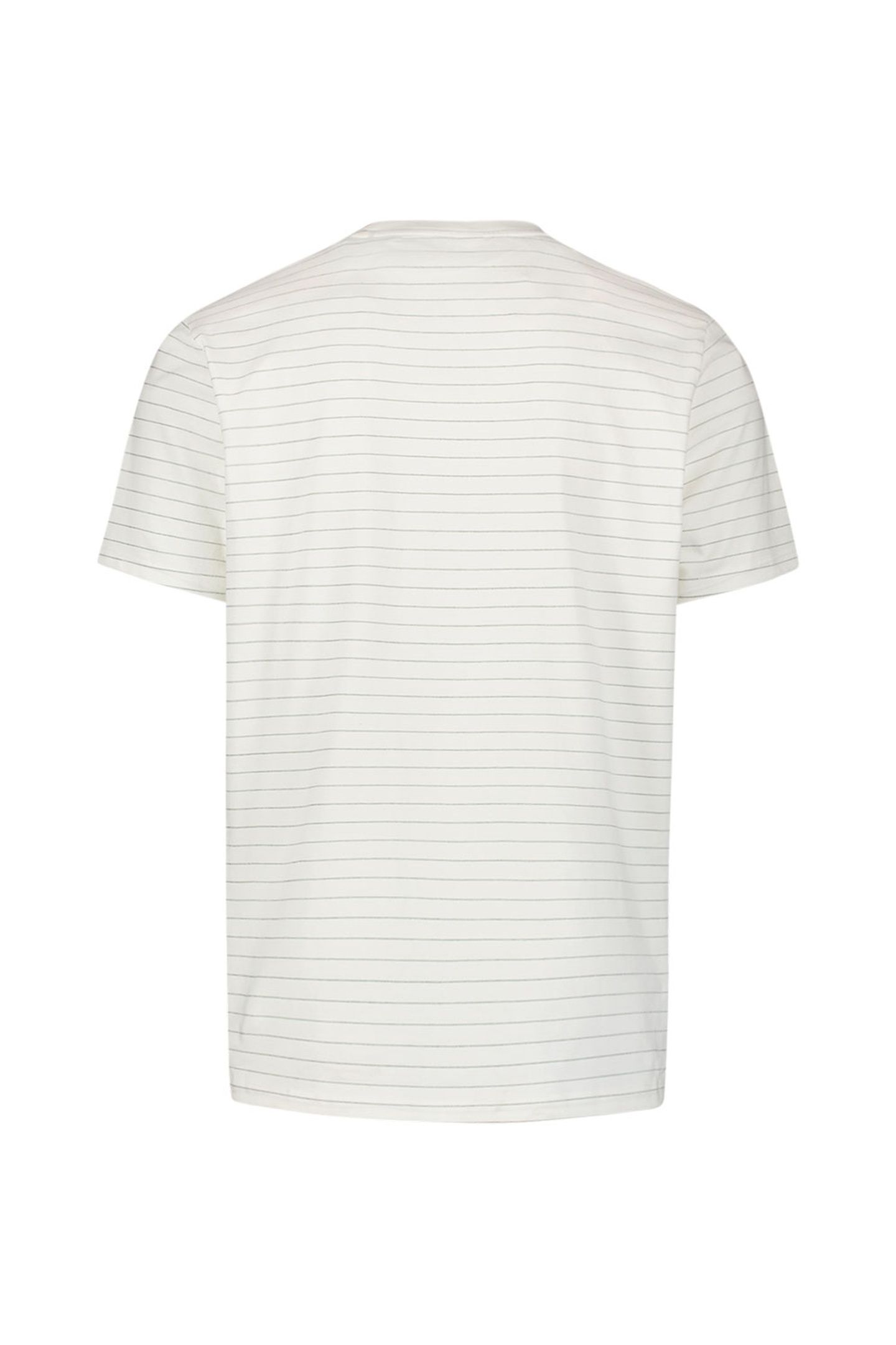 T-SHIRT CREWNECK YARN DYED PIN STRIPE OFFWHITE 6