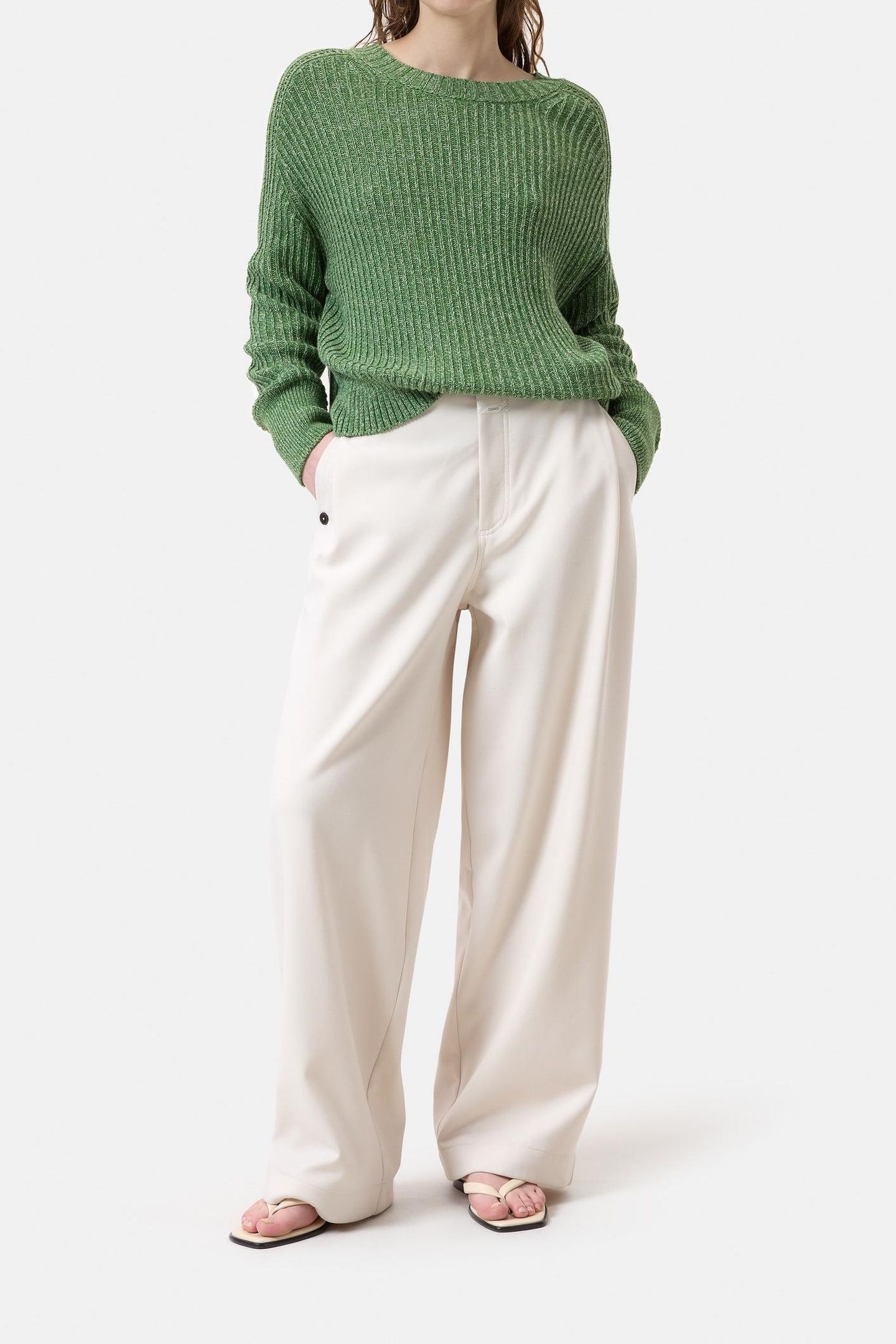 CREW NECK LONG SLEEVE MATCHA GREEN 1