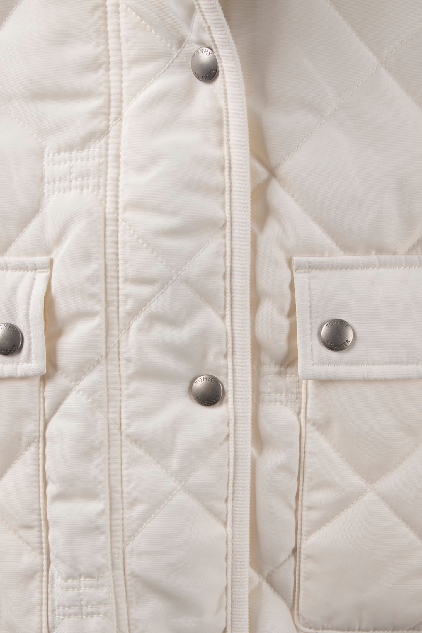PADDED FLAG QUILTED JACKET IVORY SILK 4