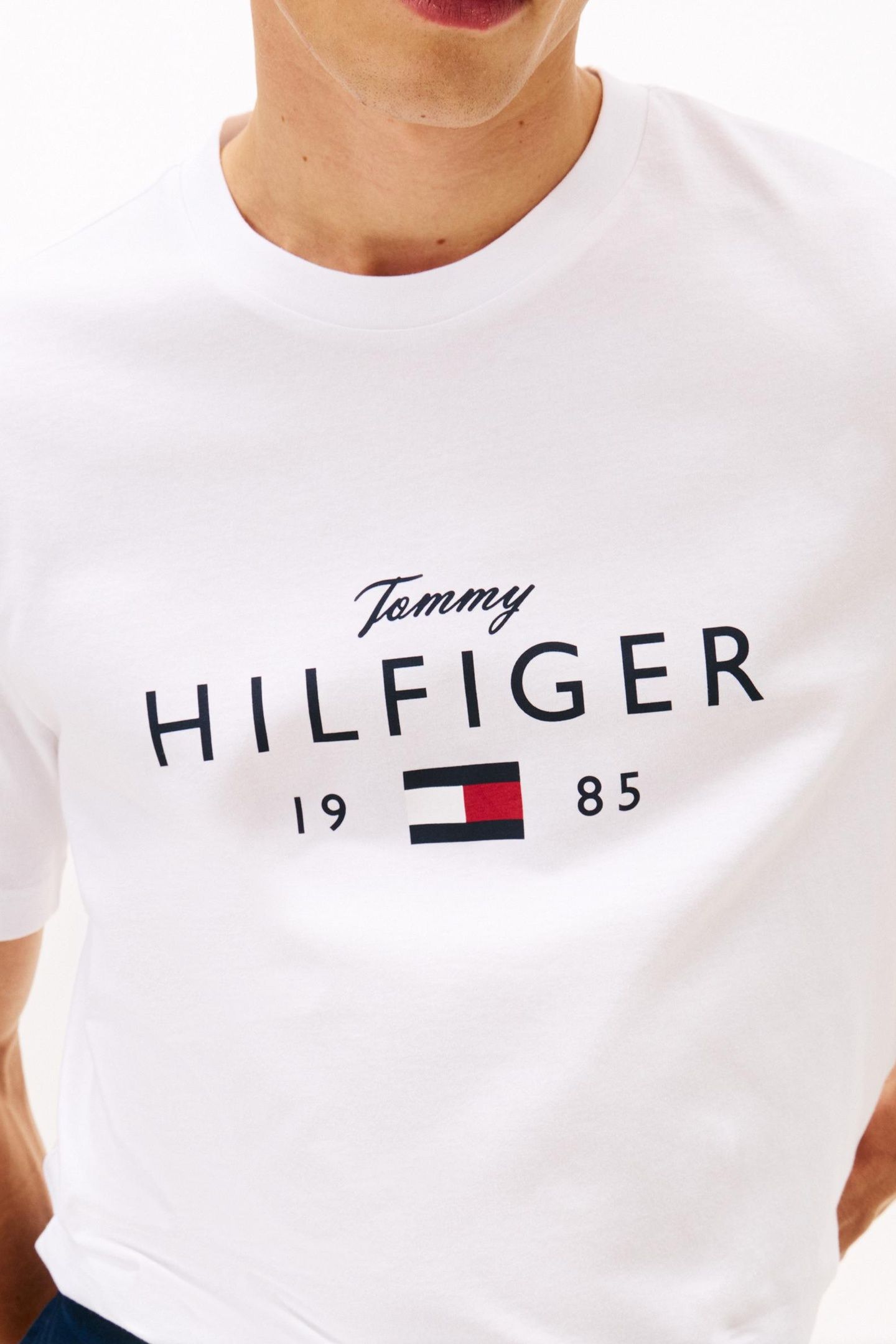 LOGO GRAPHIC JERSEY CREW NECK T-SHIRT WHITE 5