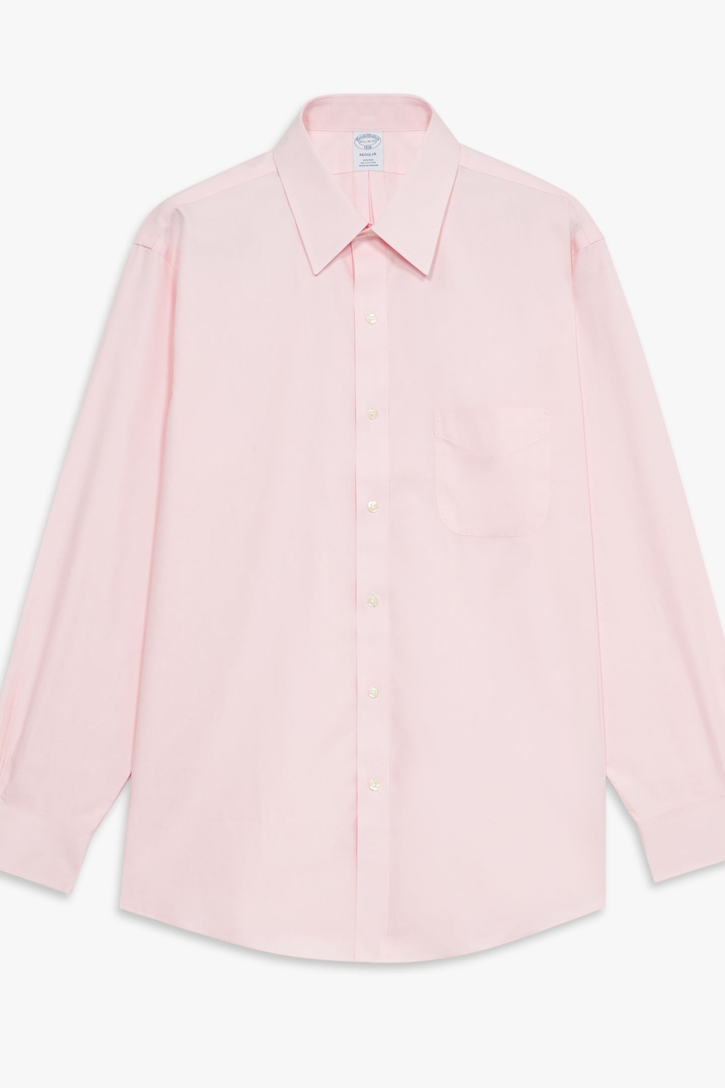NON-IRON REGULAR SOLID SHIRT MEDIUM PINK 1