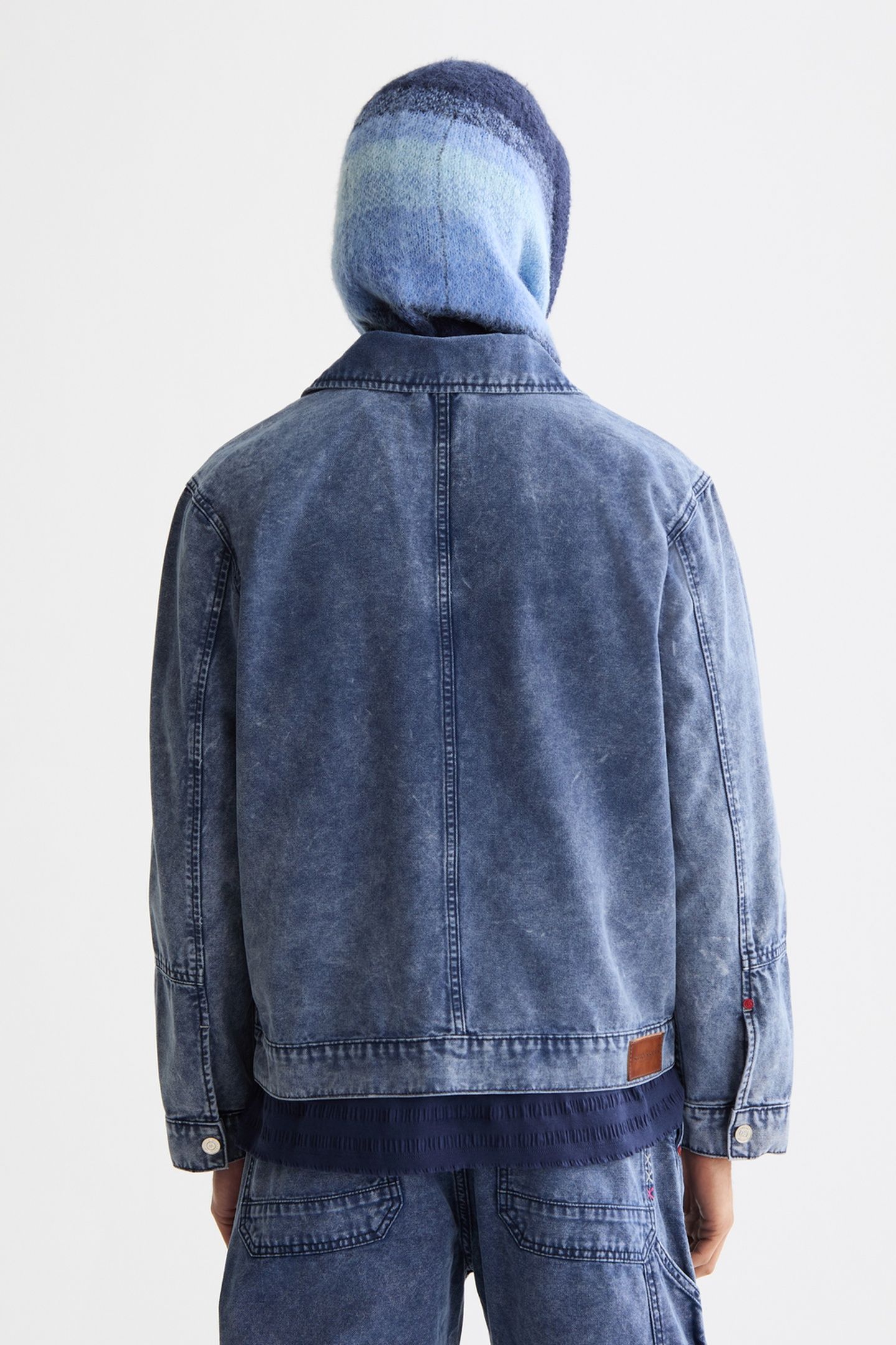 WORKWEAR BOMBER JACKET IN DENIM WASHED CANVAS NAVY 2