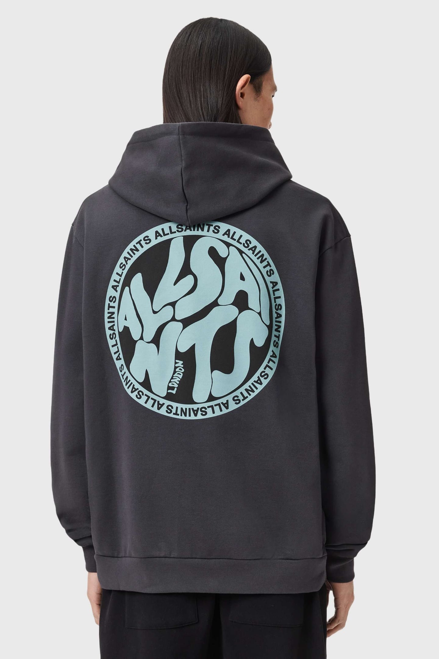 DISTORTION OTH HOODY WASHED BLACK/BLUE 3
