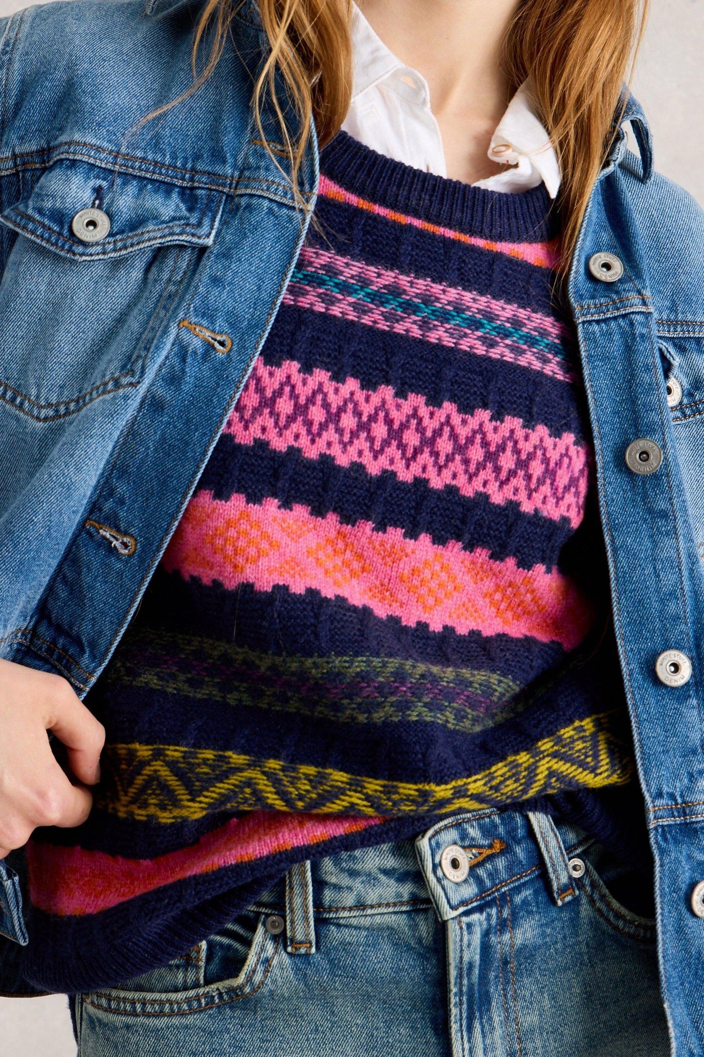 LOTTIE FAIRISLE TANK NAVY MULTI 3