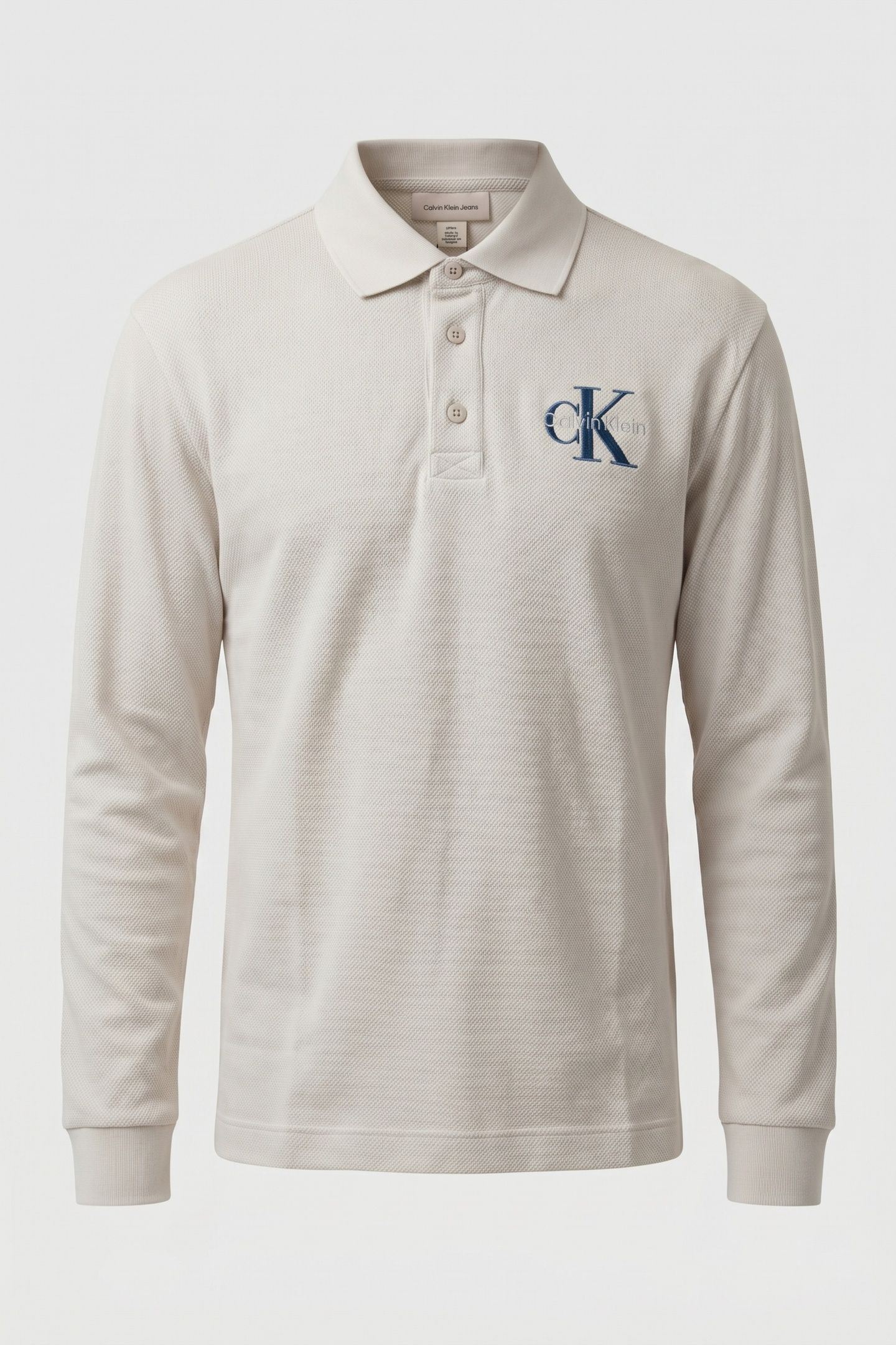 LS CHUNKY PIQUE RELAXED POLO CHALK 3