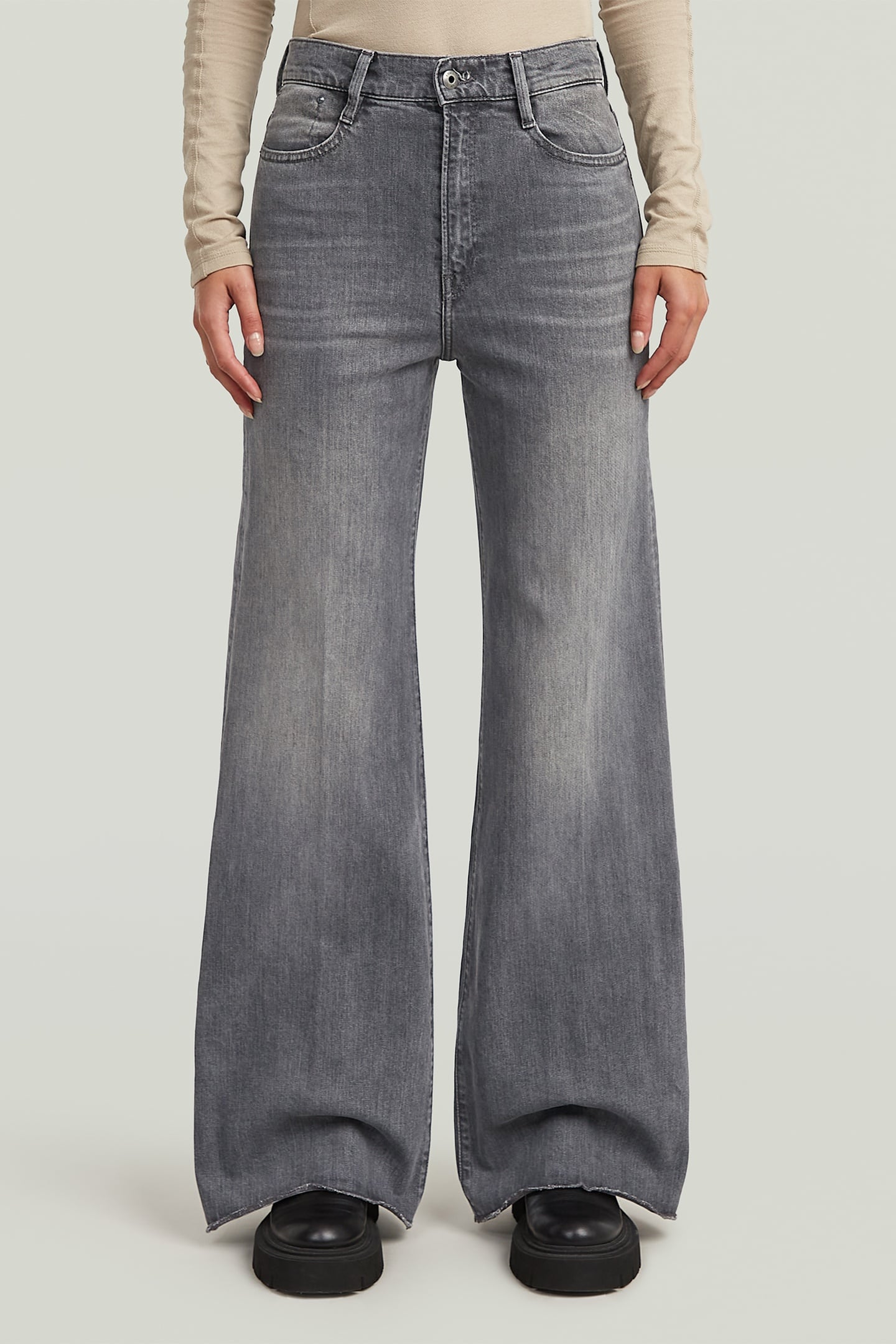 DECK ULTRA HIGH WIDE LEG  JEANS GREY 1