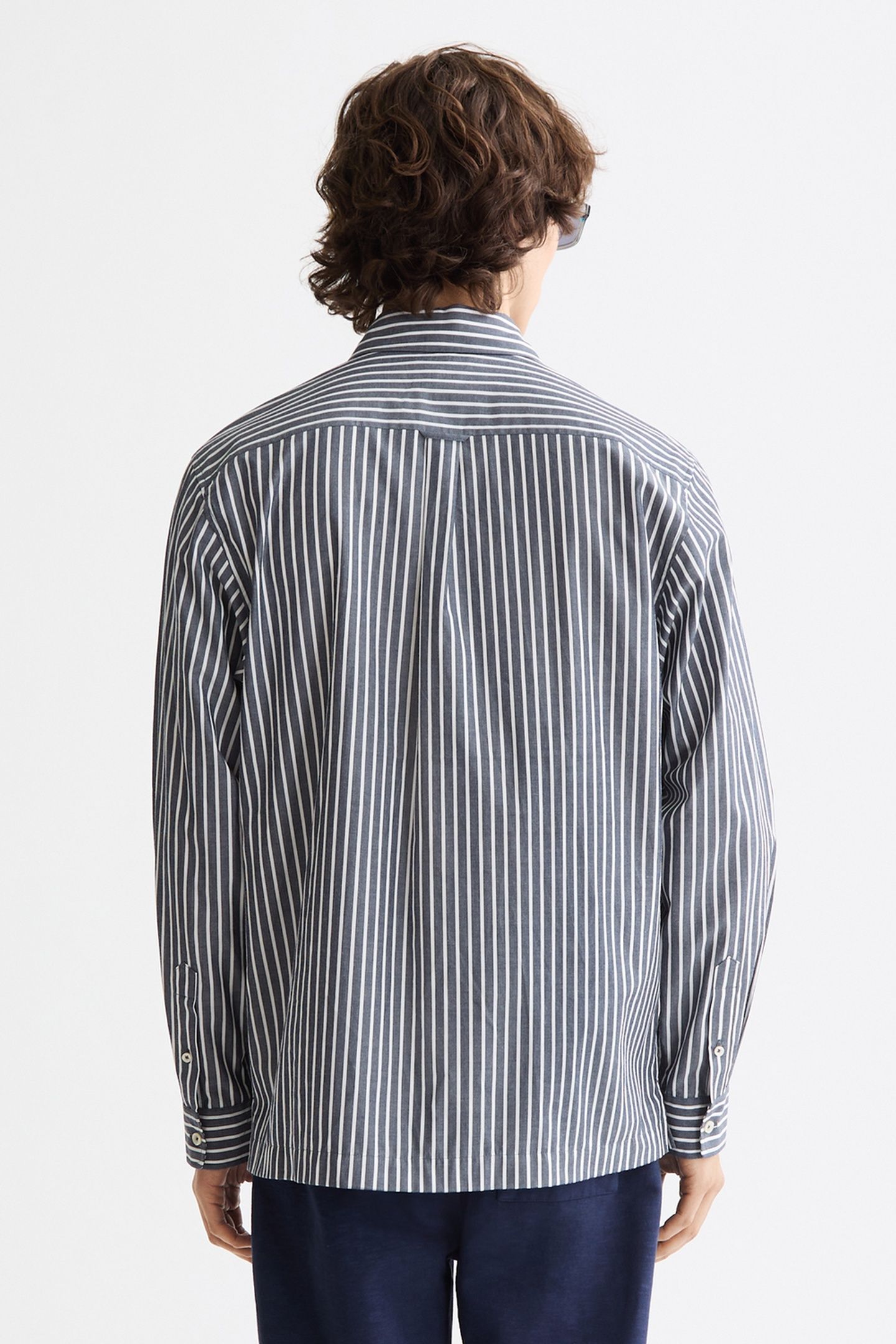 STRIPED RELAXED-FIT POPLIN SHIRT SKY CAPTAIN STRIPES 2