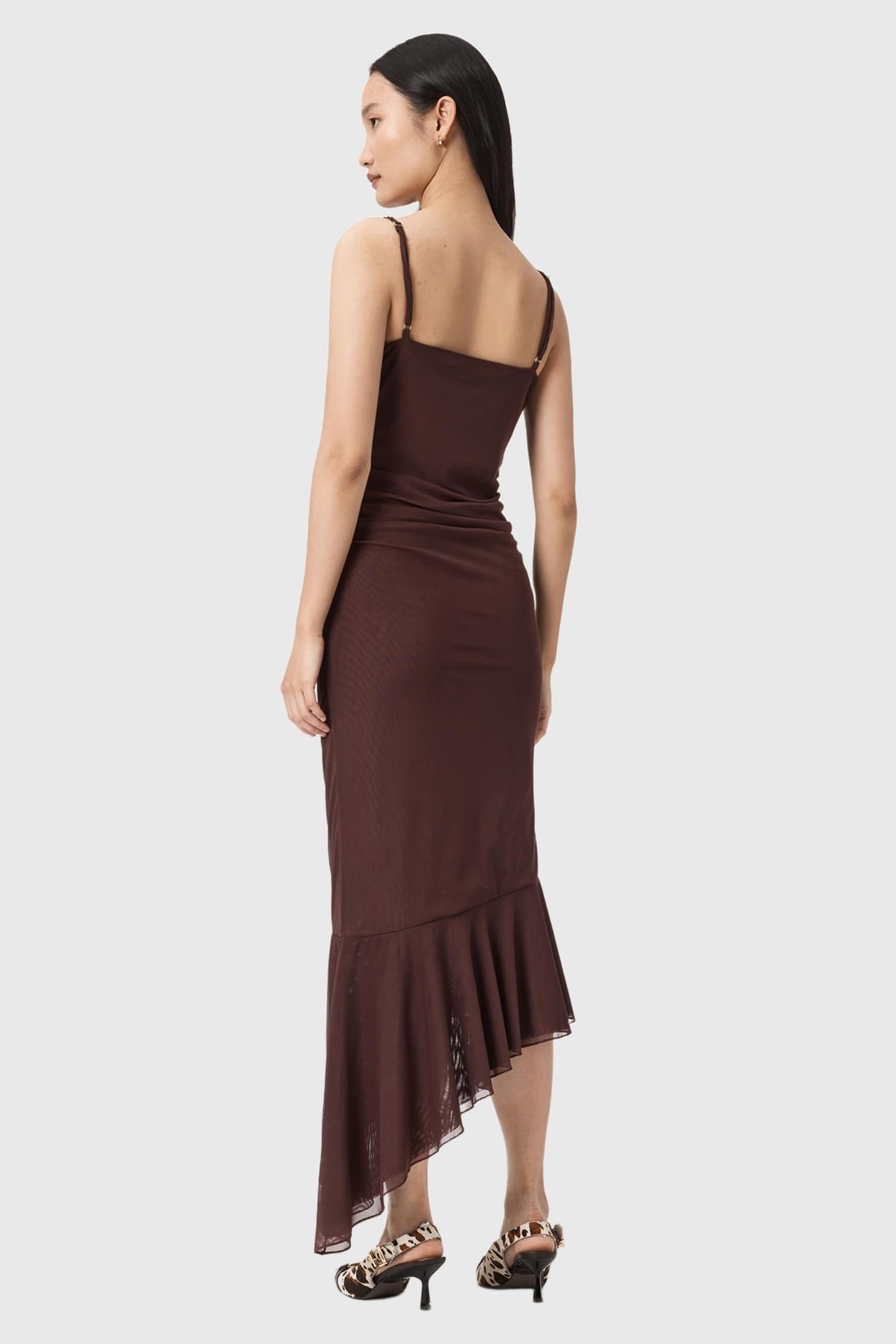 BEA MESH MIDI DRESS BITTER BROWN 3