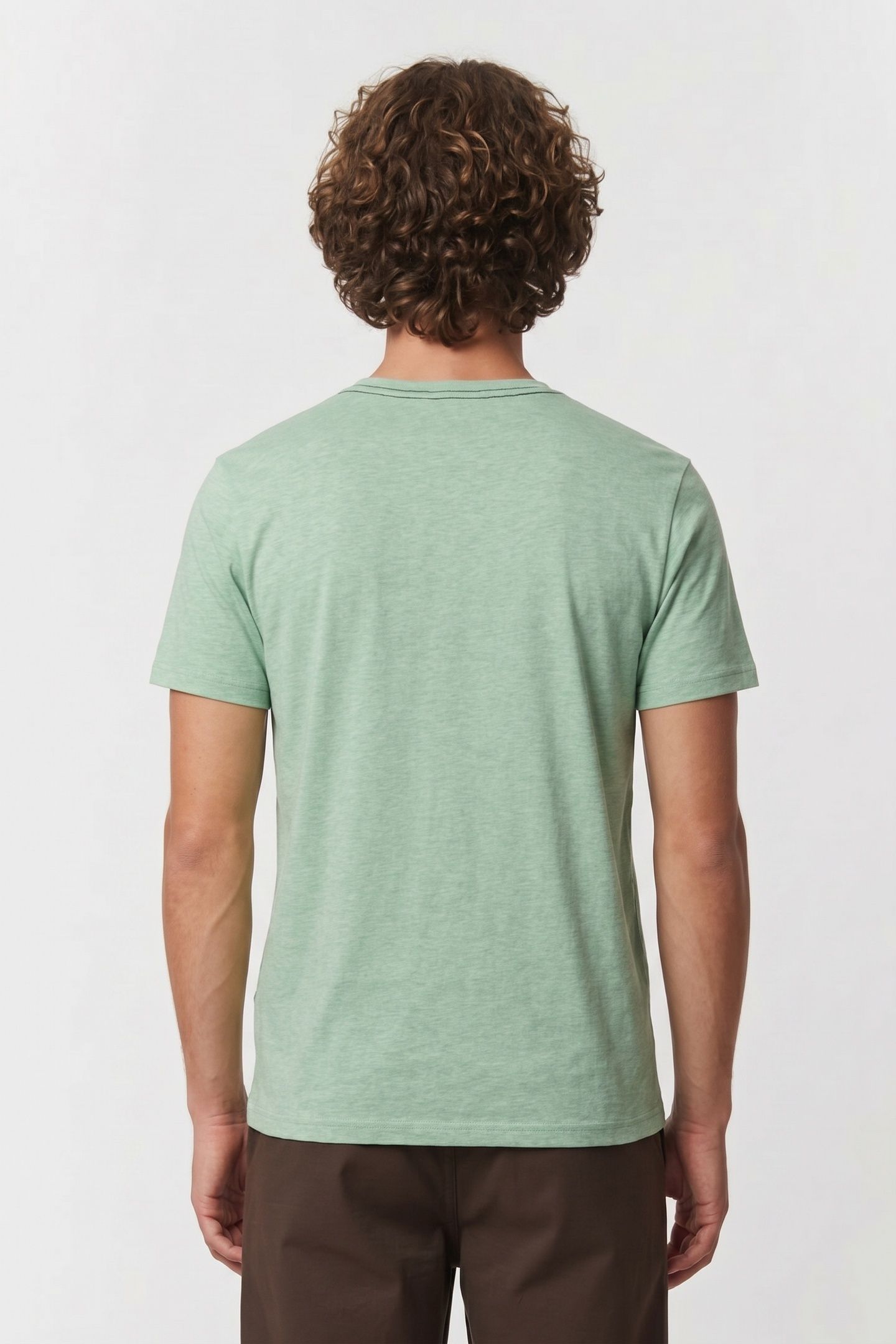 T-SHIRT CREWNECK MELANGE CHEST PRINT MINT 3