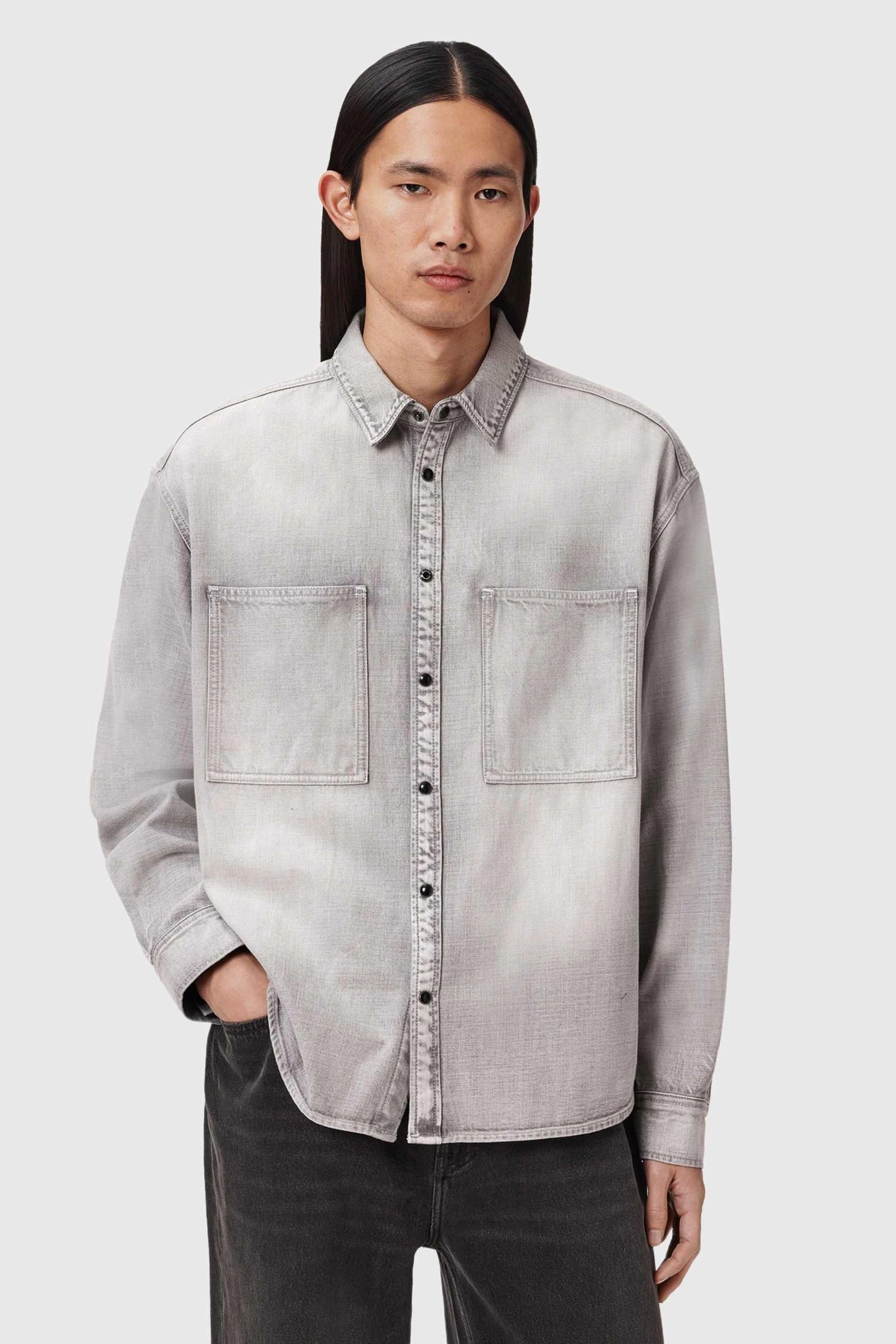 AL DENIM SHIRT LIGHT GREY 1