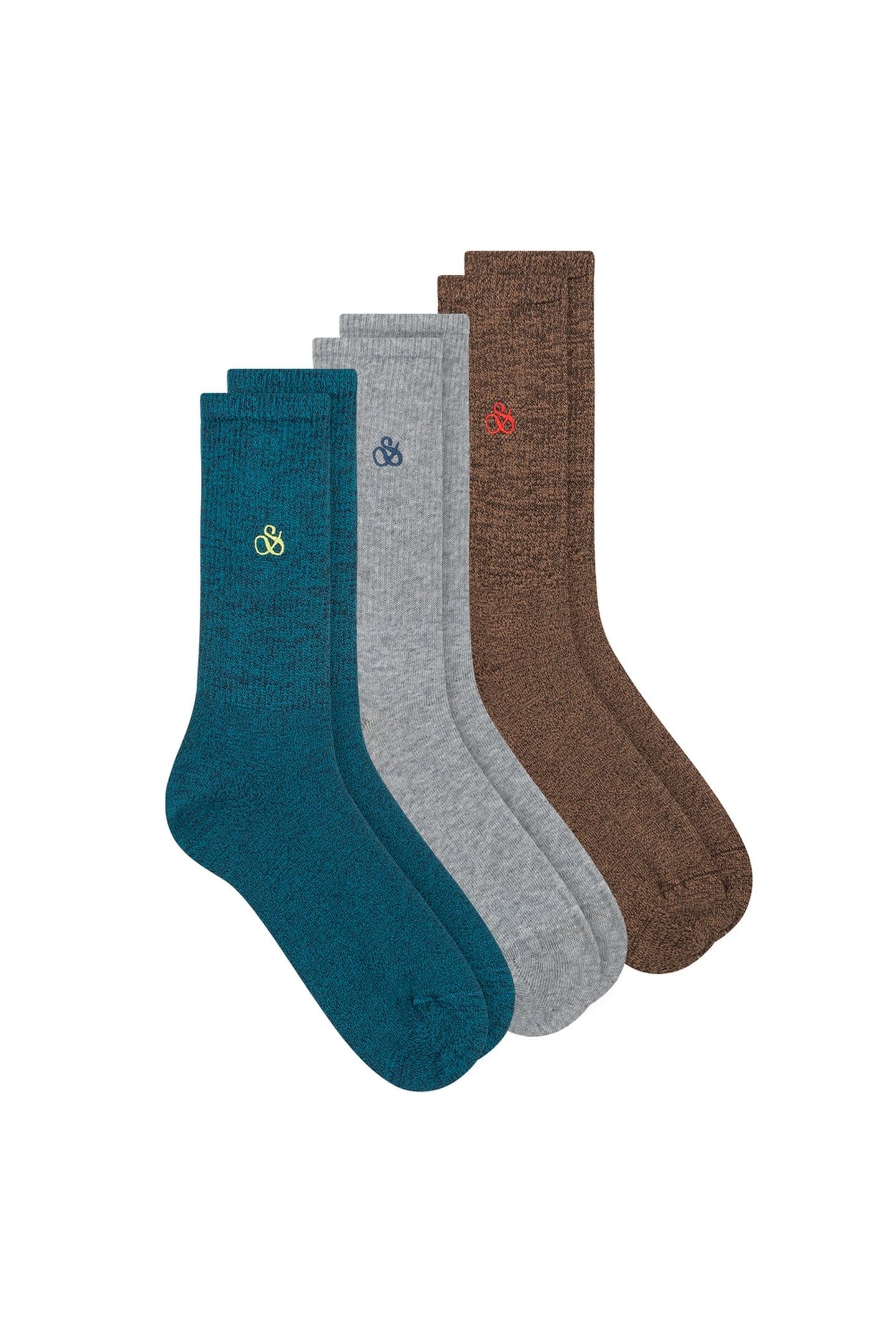 3PK MENS NON TERRY RIBBED CREW BLUE 2