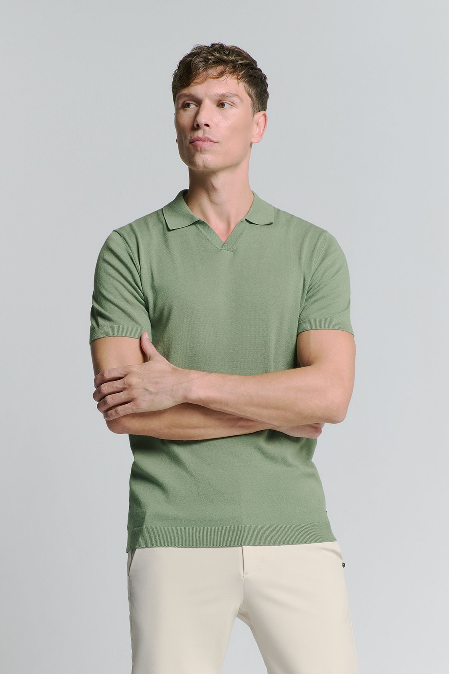 PULLOVER SHORT SLEEVE POLO V SOLID GREEN 2
