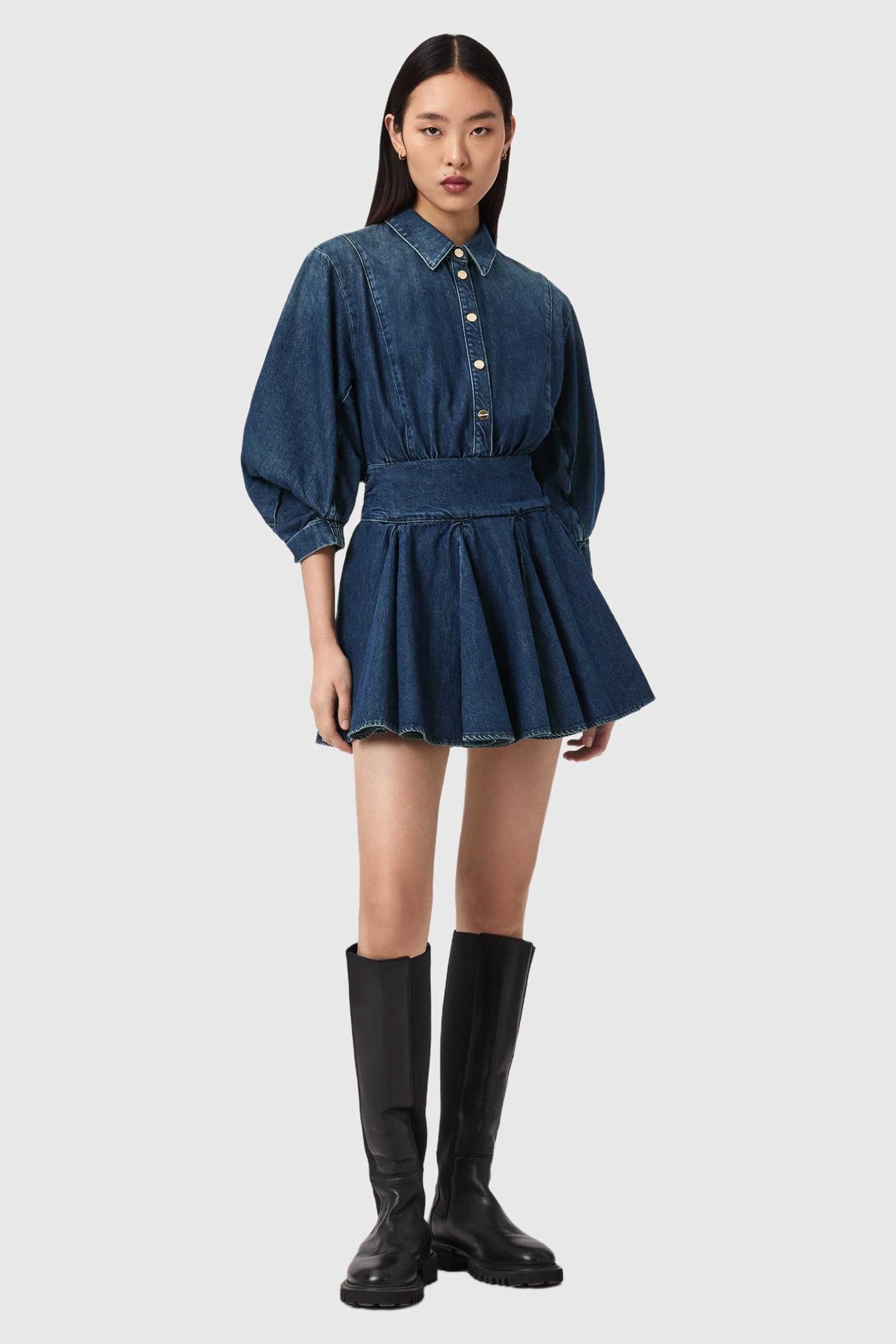 ARLO DENIM DRESS MID INDIGO 2